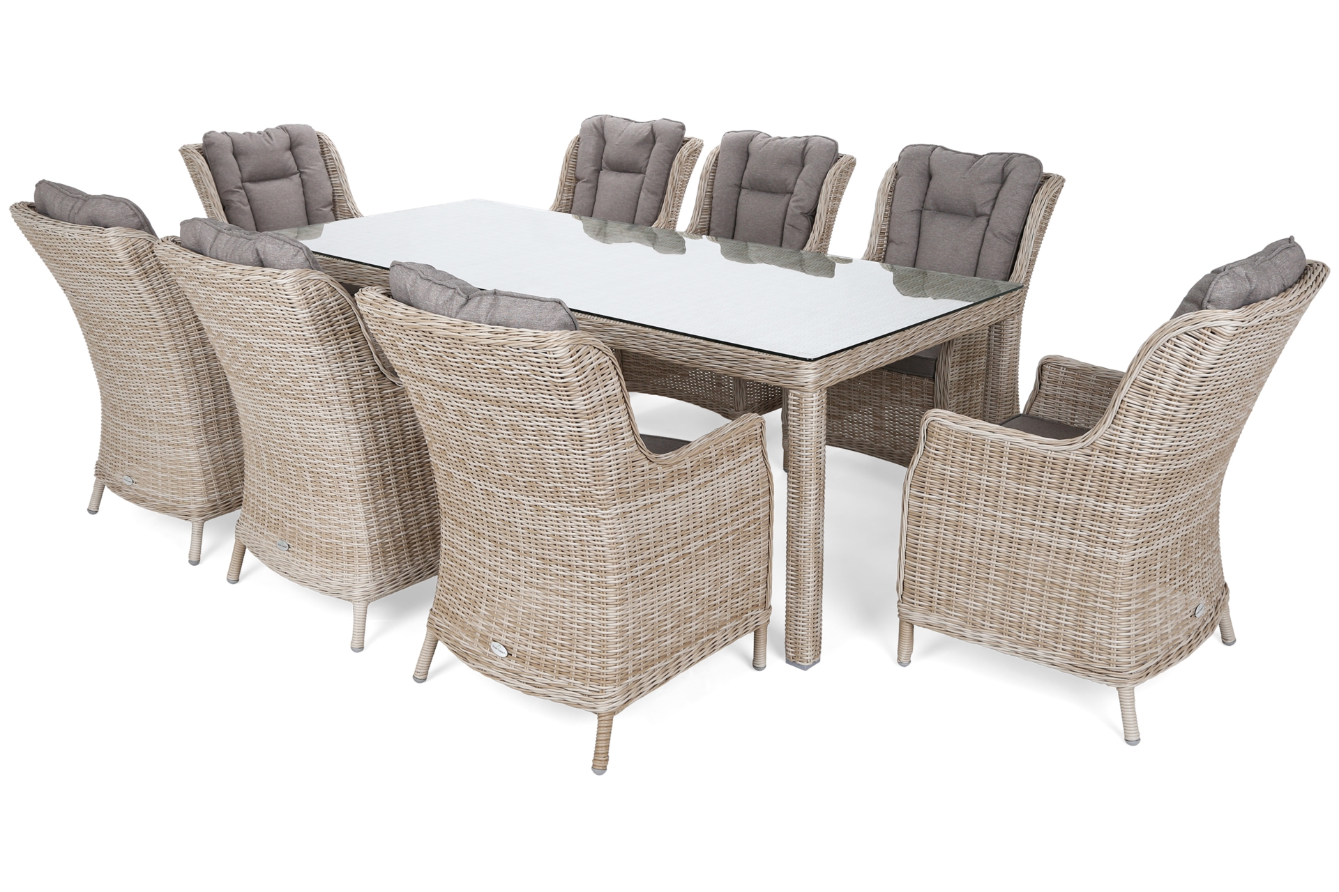 Meble ogrodowe technorattanowe Bristol 230 cm Beige / Beige Melange 8+1