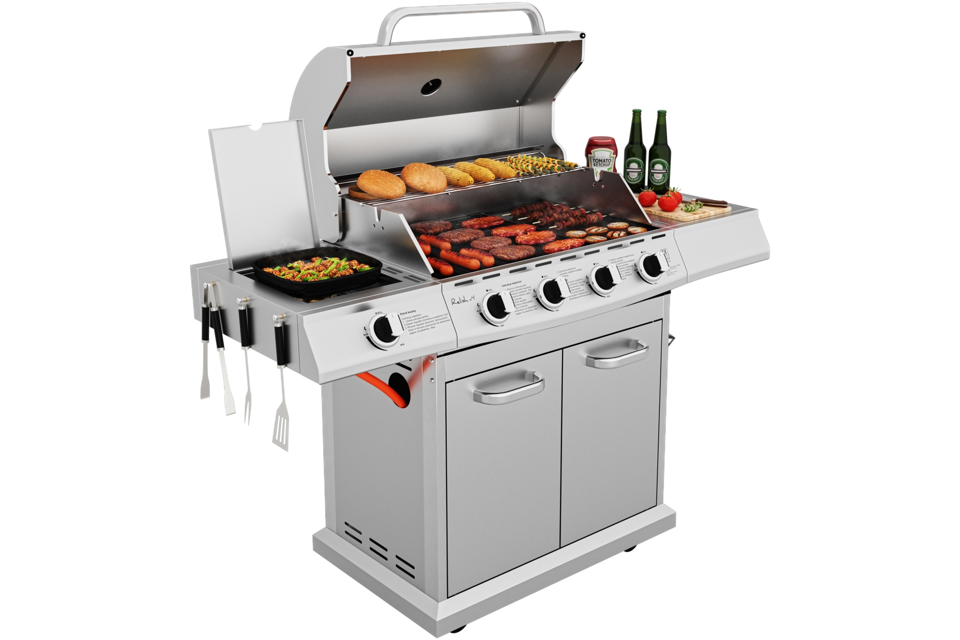 Grill gazowy Köler Relish V4 - srebrny - 17,2 kW Grill gazowy Köler Relish V4 Silver