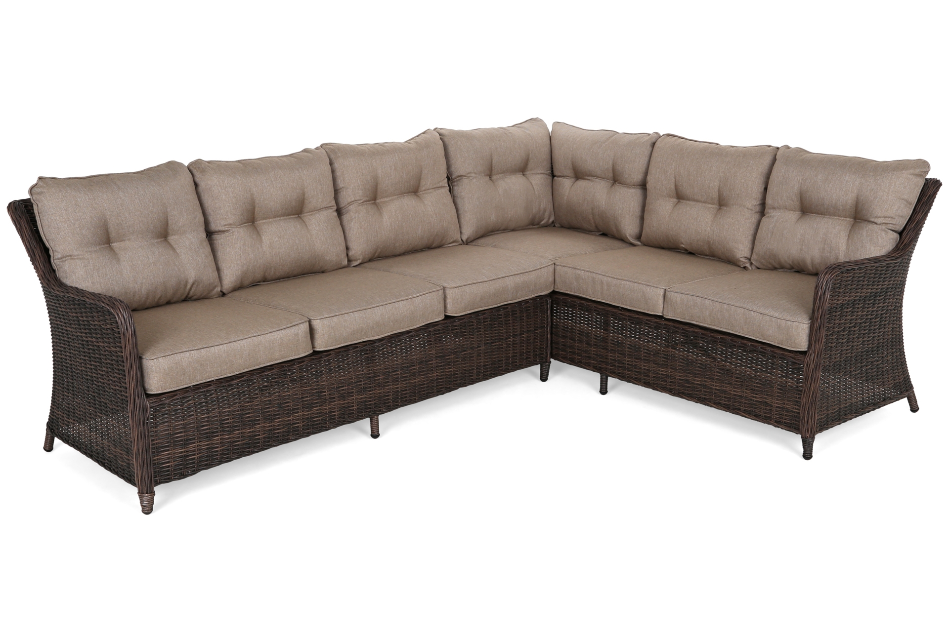 Narożny zestaw mebli ogrodowych prawy California Brown Mat / Brown Melange