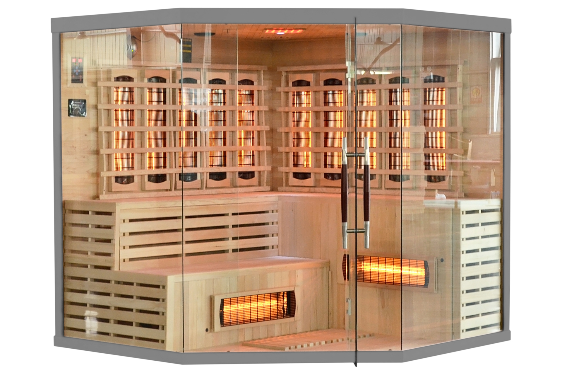 Sauna infrared narożna EA5R Grey z koloroterapią