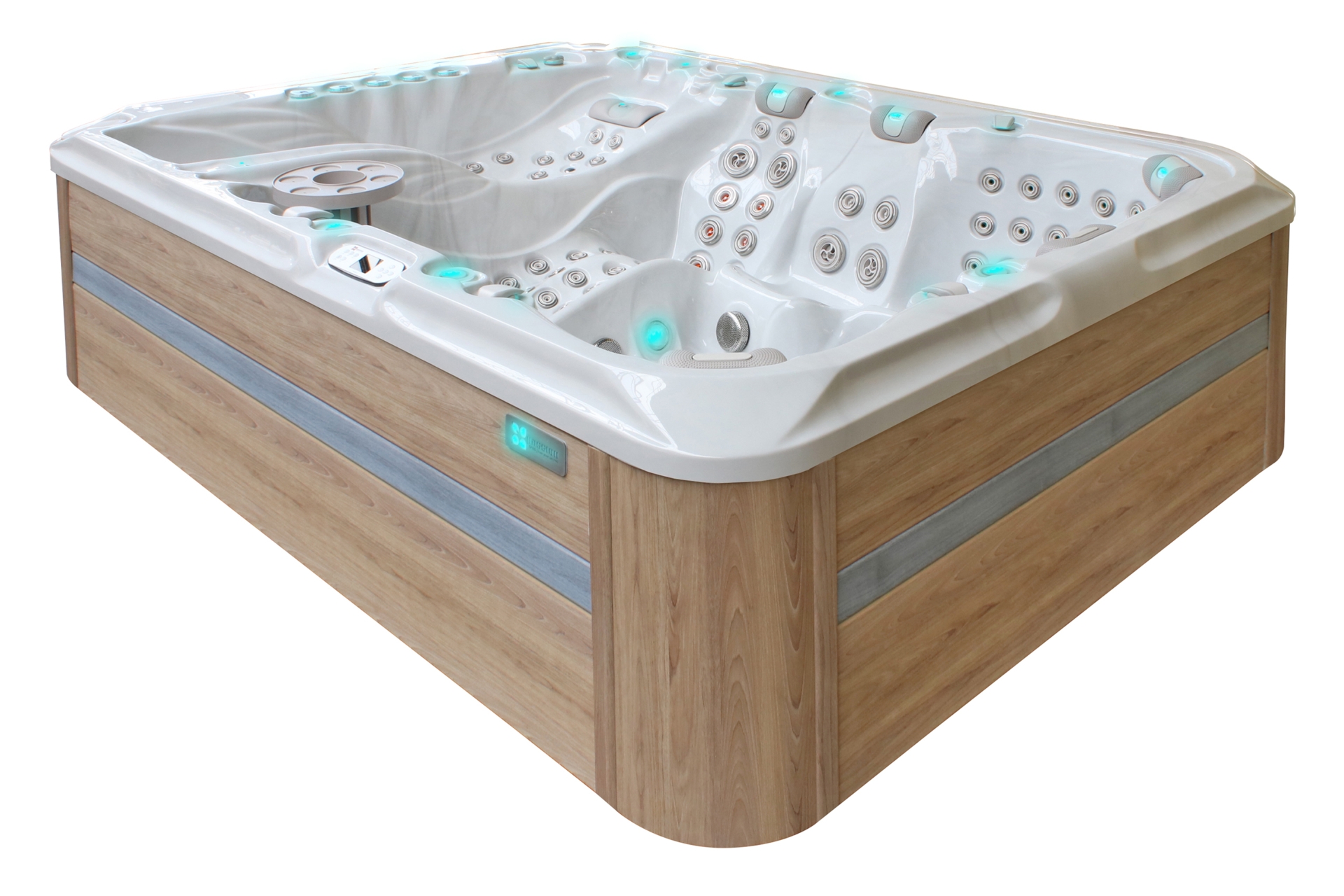 Wanna ogrodowa z hydromasażem Aquess Ecstatic 8203 7-osobowa Sterling White / OAK