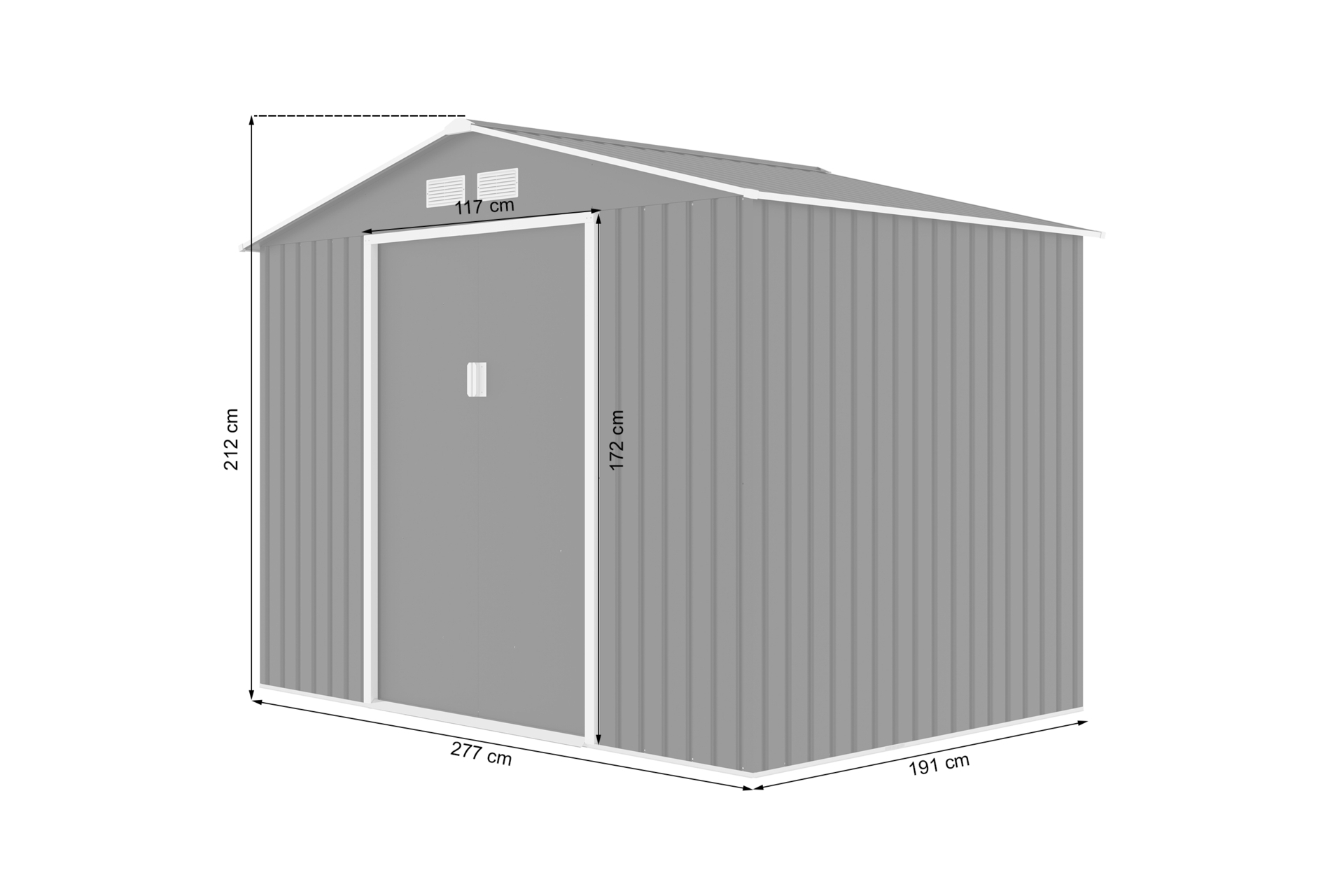 Domek narzędziowy szary Oslo 277 x 191 cm Domek narzędziowy Oslo 277 x 191 cm Grey