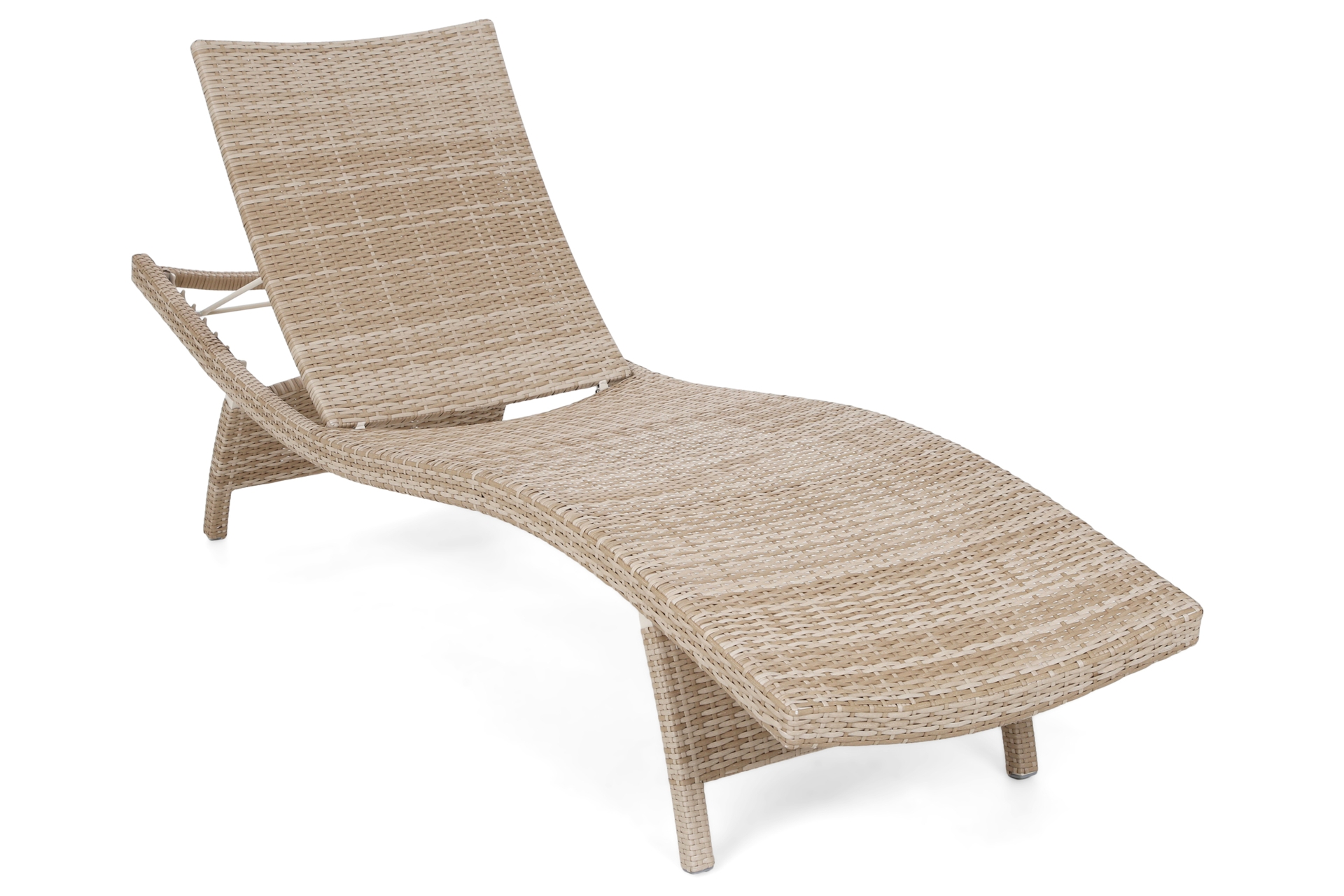 Leżanka ogrodowa Marbella Beige / Beige Melange - beżowa Leżak ogrodowy technorattanowy Marbella Beige / Beige Melange