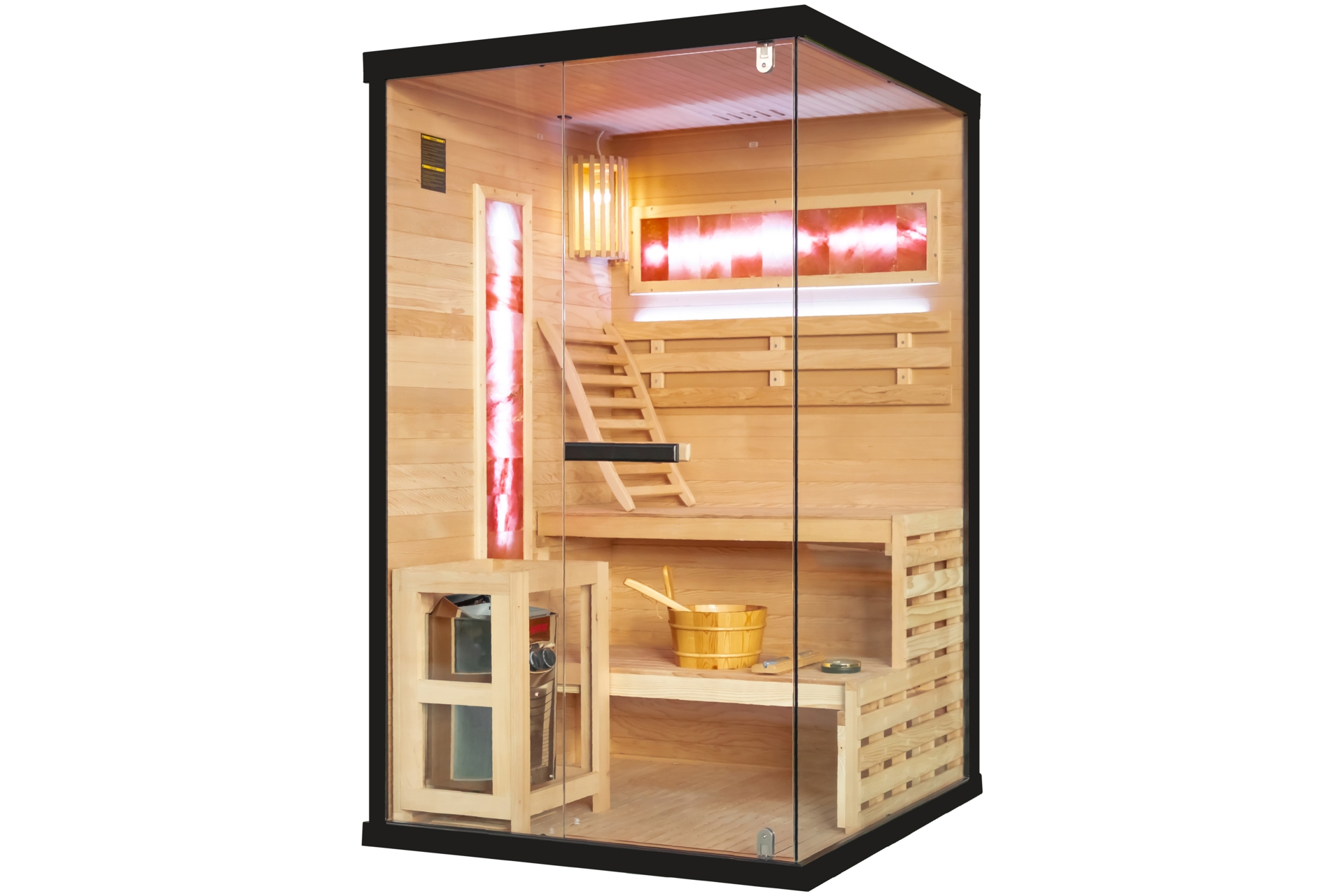 Sauna fińska narożna Nordum Pure 2-osobowa czarna