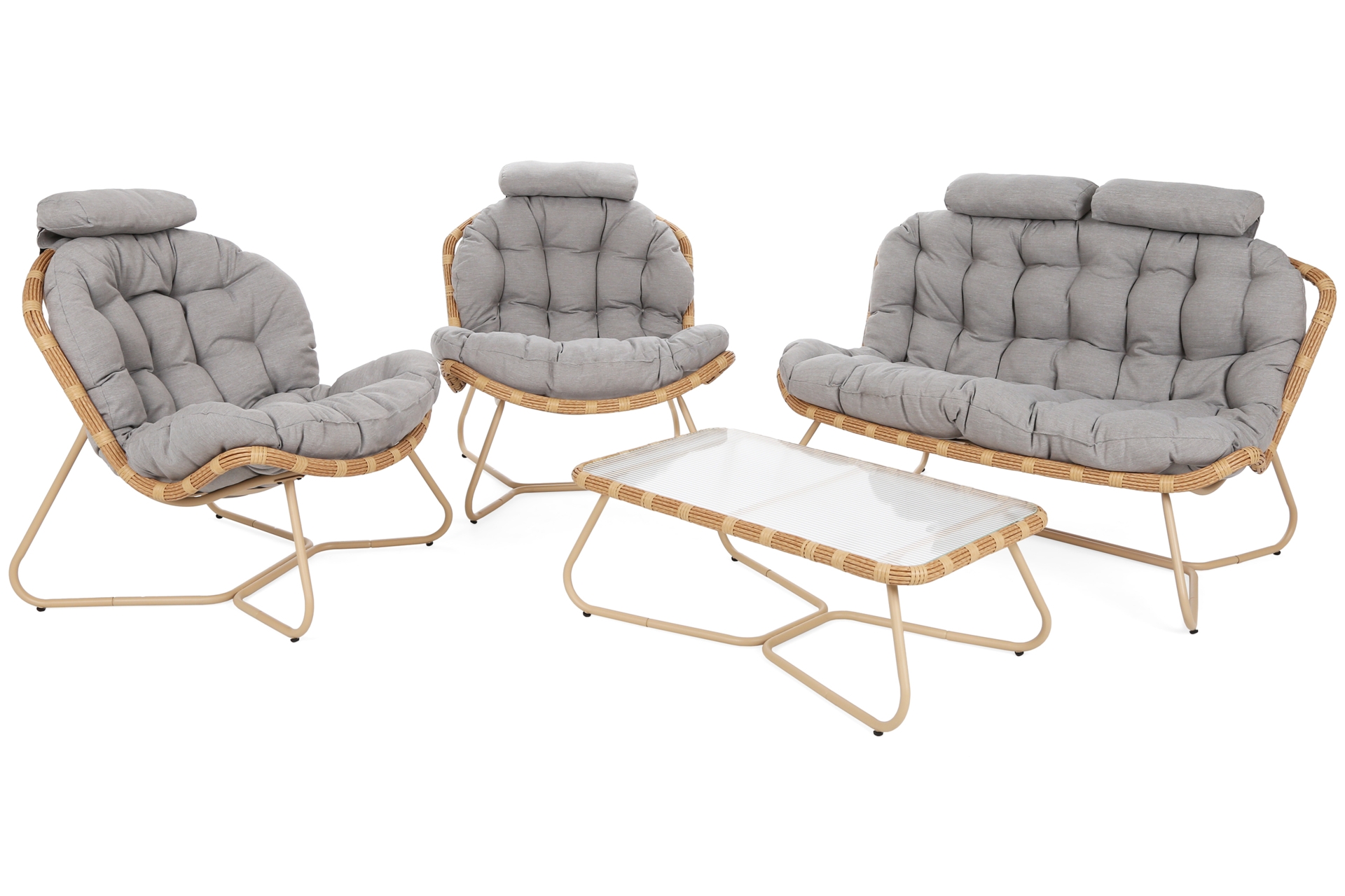 Meble ogrodowe technorattanowe Palermo Beige / Light Grey