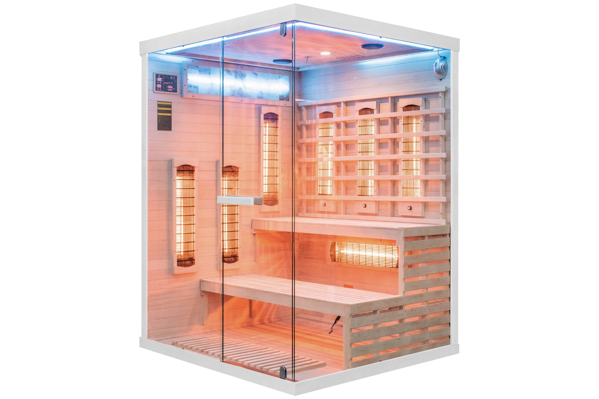 Sauna infrared narożna Nordum Pure 3-osobowa biała