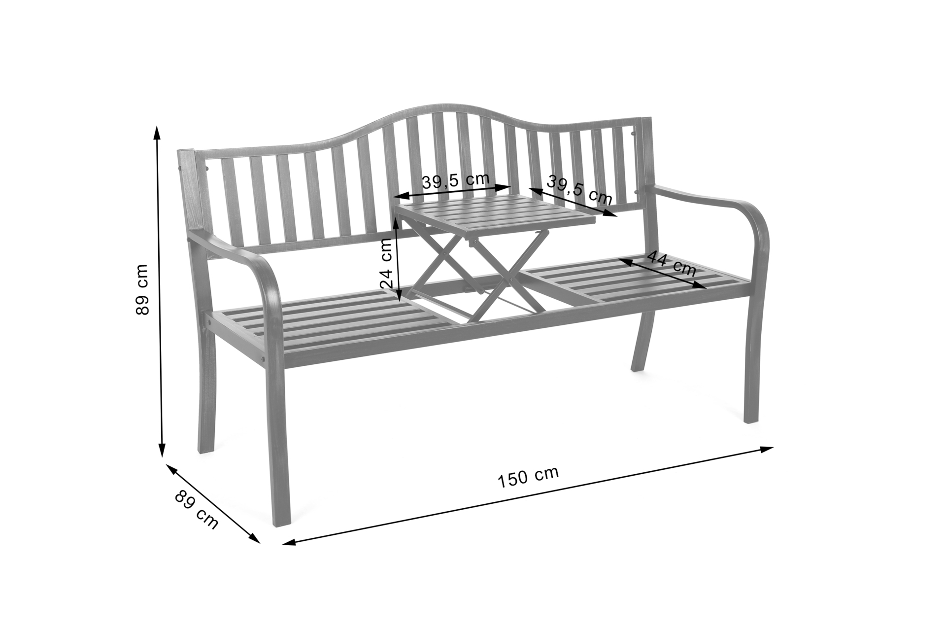 Ławka ogrodowa Classic Gold ze stolikiem  Ławka ogrodowa Classic Gold