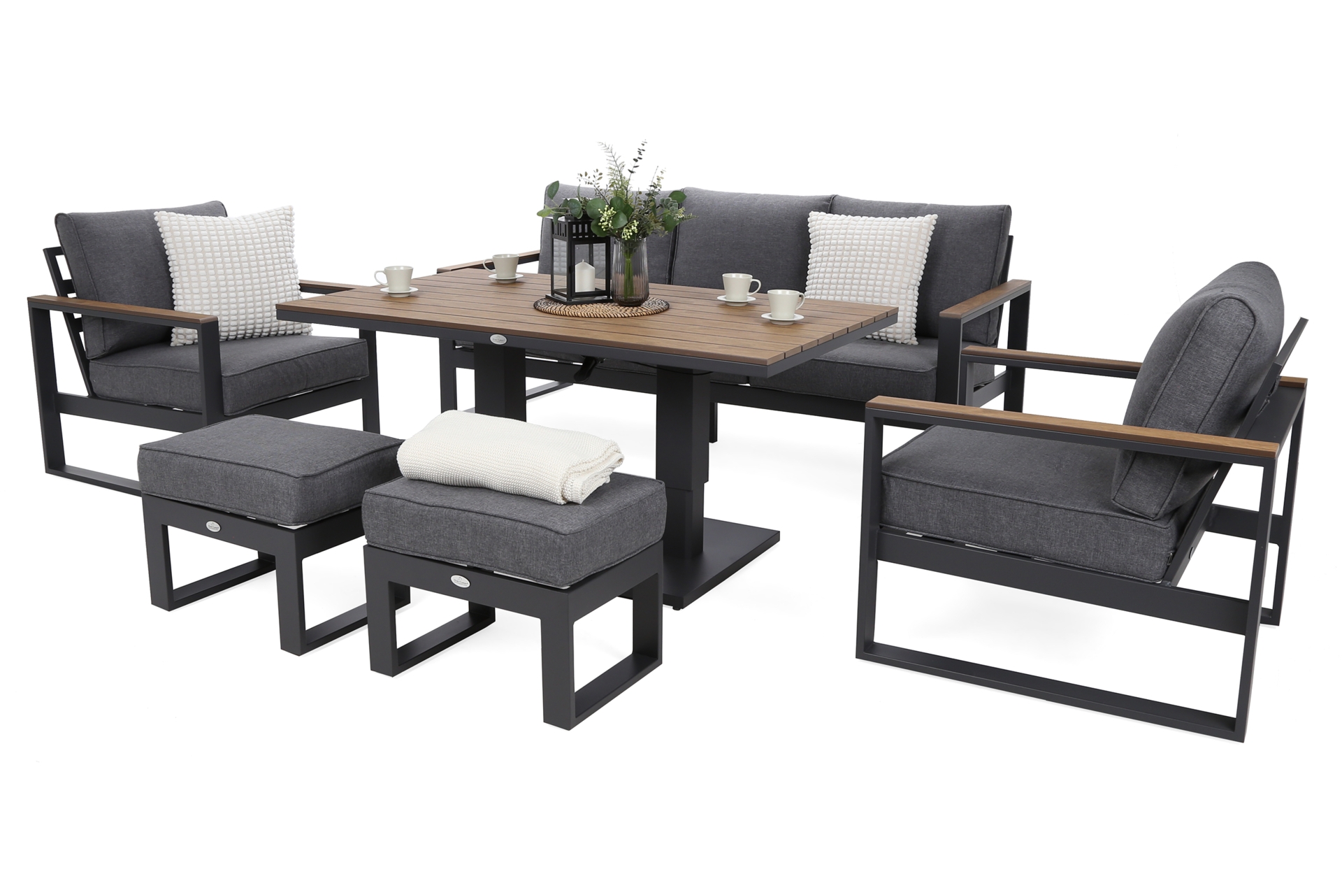 Meble ogrodowe aluminiowe Sorrento Polywood Grey / Grey Melange