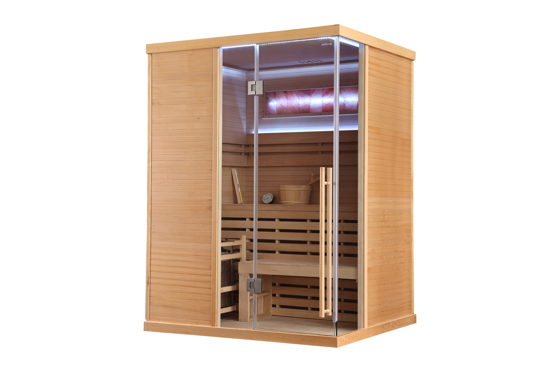 Sauna fińska narożna Nordum Pure One 3-osobowa naturalna
