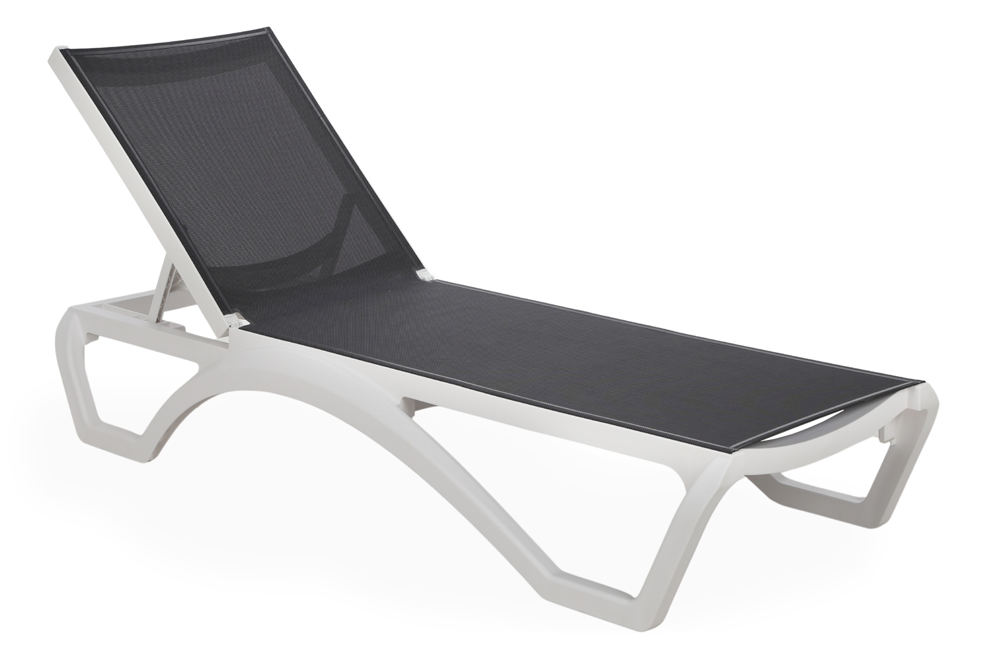 Zestaw leżaków ogrodowych Monako White / Dark Grey ze stolikiem 