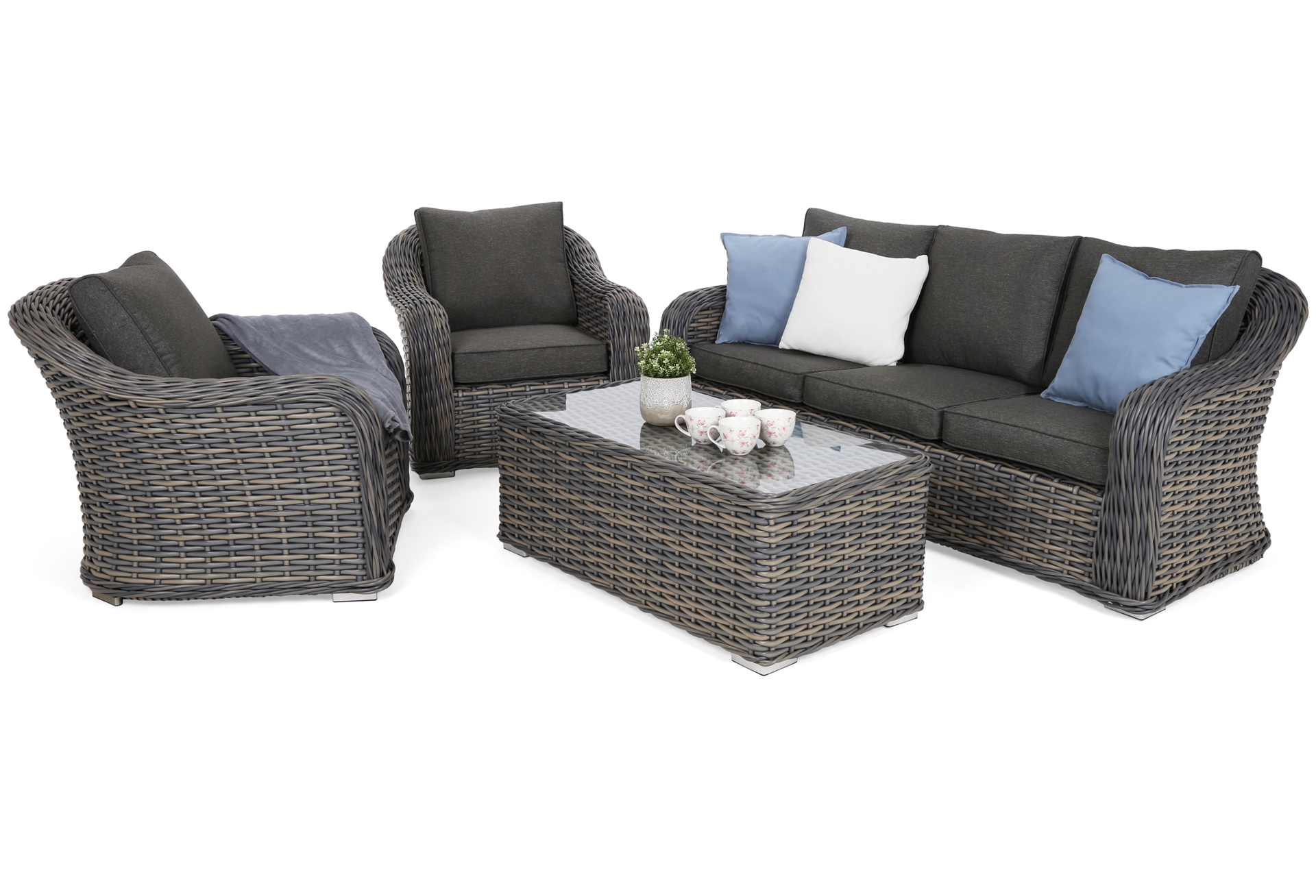 Meble ogrodowe technorattanowe Foggia Silk Grey / Grey Melange