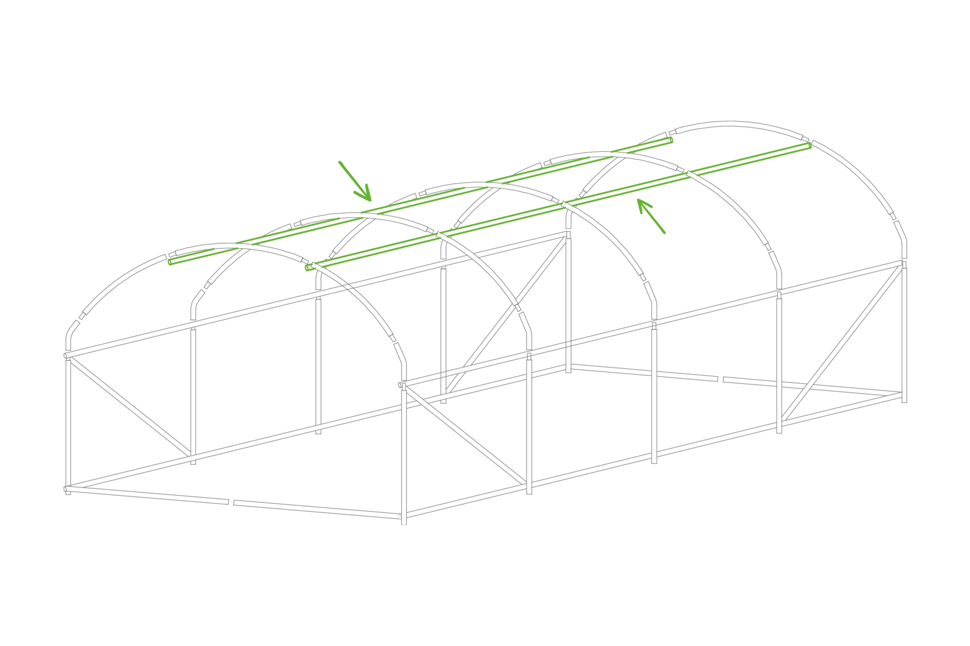 Tunel foliowy 3x6 m wzmocniony zielony