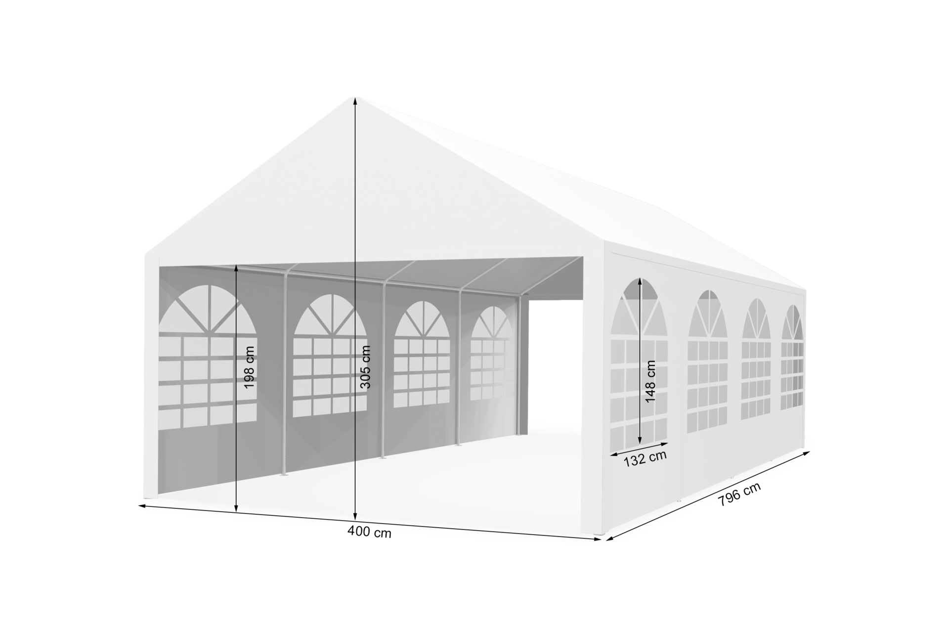 Namiot ogrodowy imprezowy 400 x 800 cm