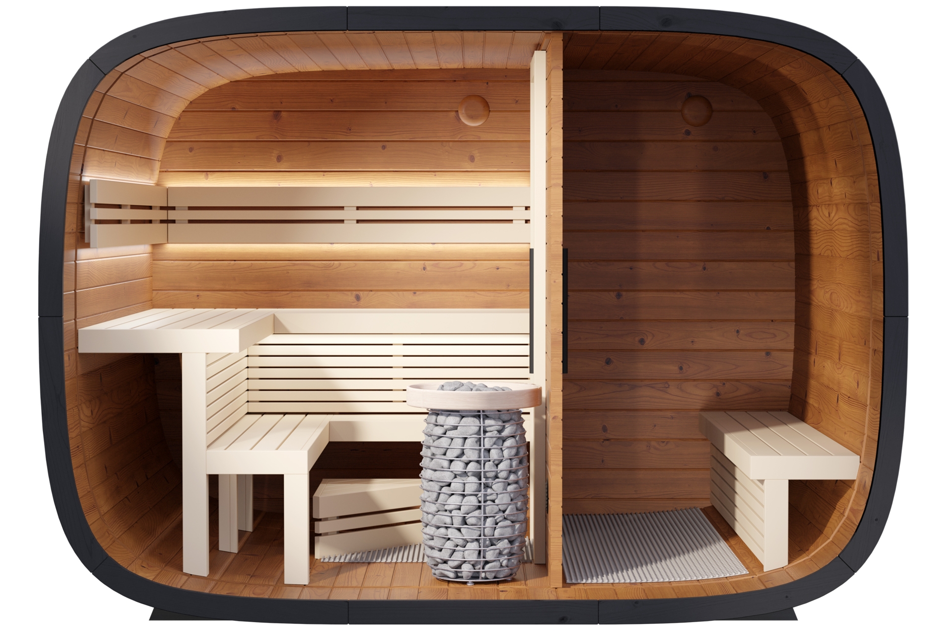 Sauna fińska zewnętrzna Leil® Saunas Round Cube Double 2.6 6-osobowa