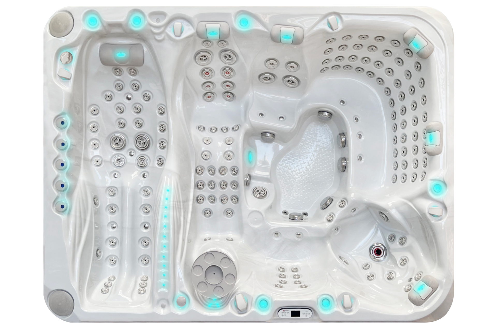 Wanna ogrodowa z hydromasażem Aquess Ecstatic 8203 7-osobowa Sterling White / OAK