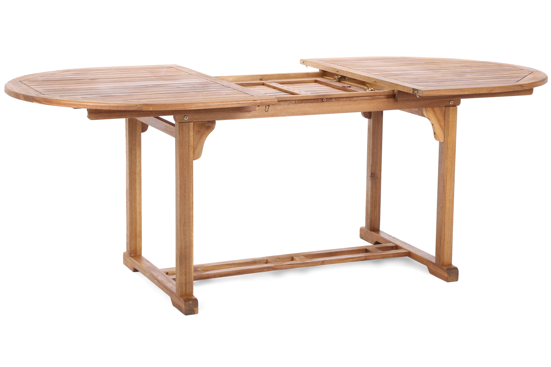 Meble ogrodowe drewniane Akacja Oval Cross 150+50 cm 6+1