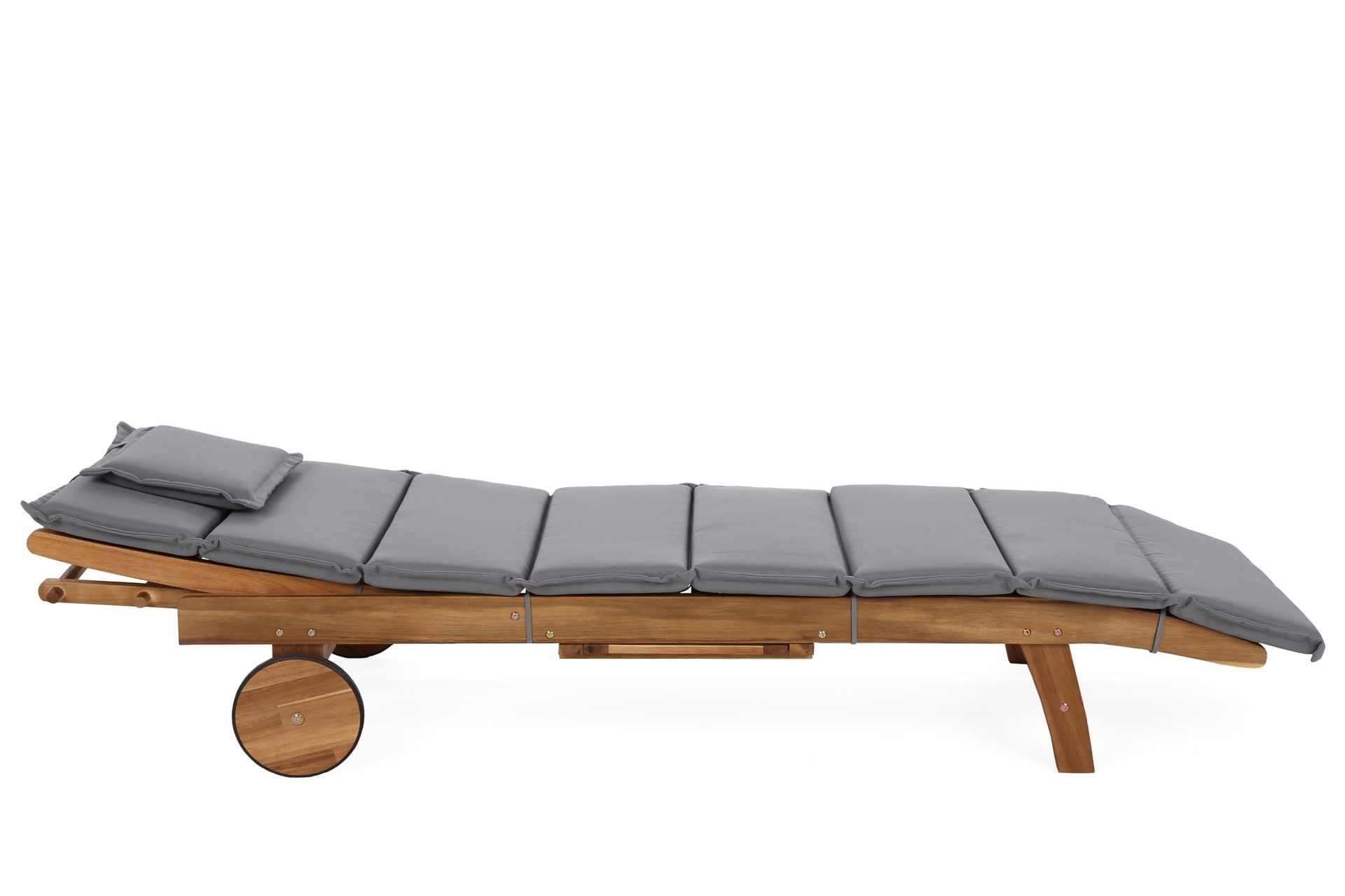 Leżanka ogrodowa drewniana Akacja z poduszką