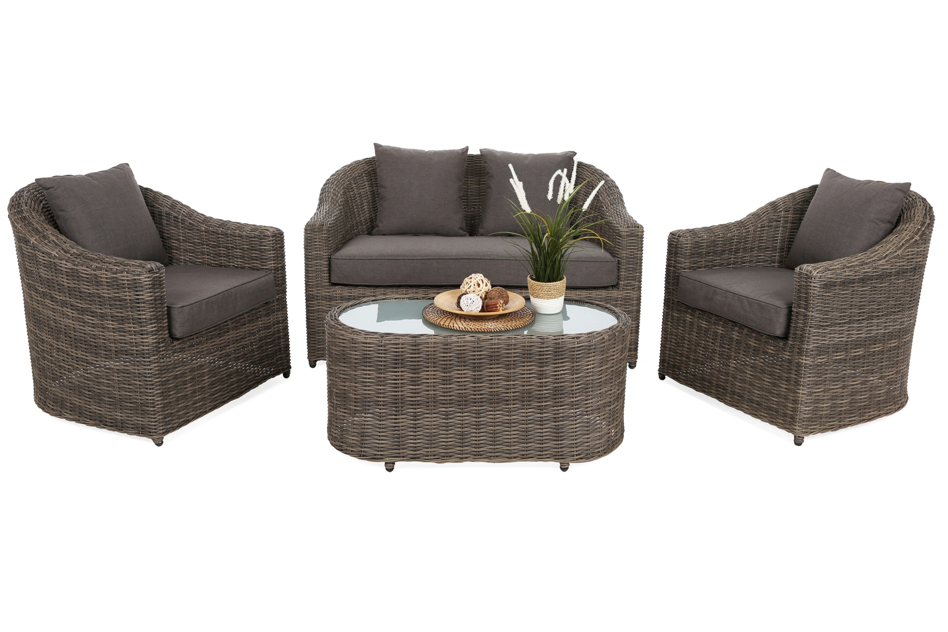 Meble ogrodowe technorattanowe Modena Silk Grey / Melange