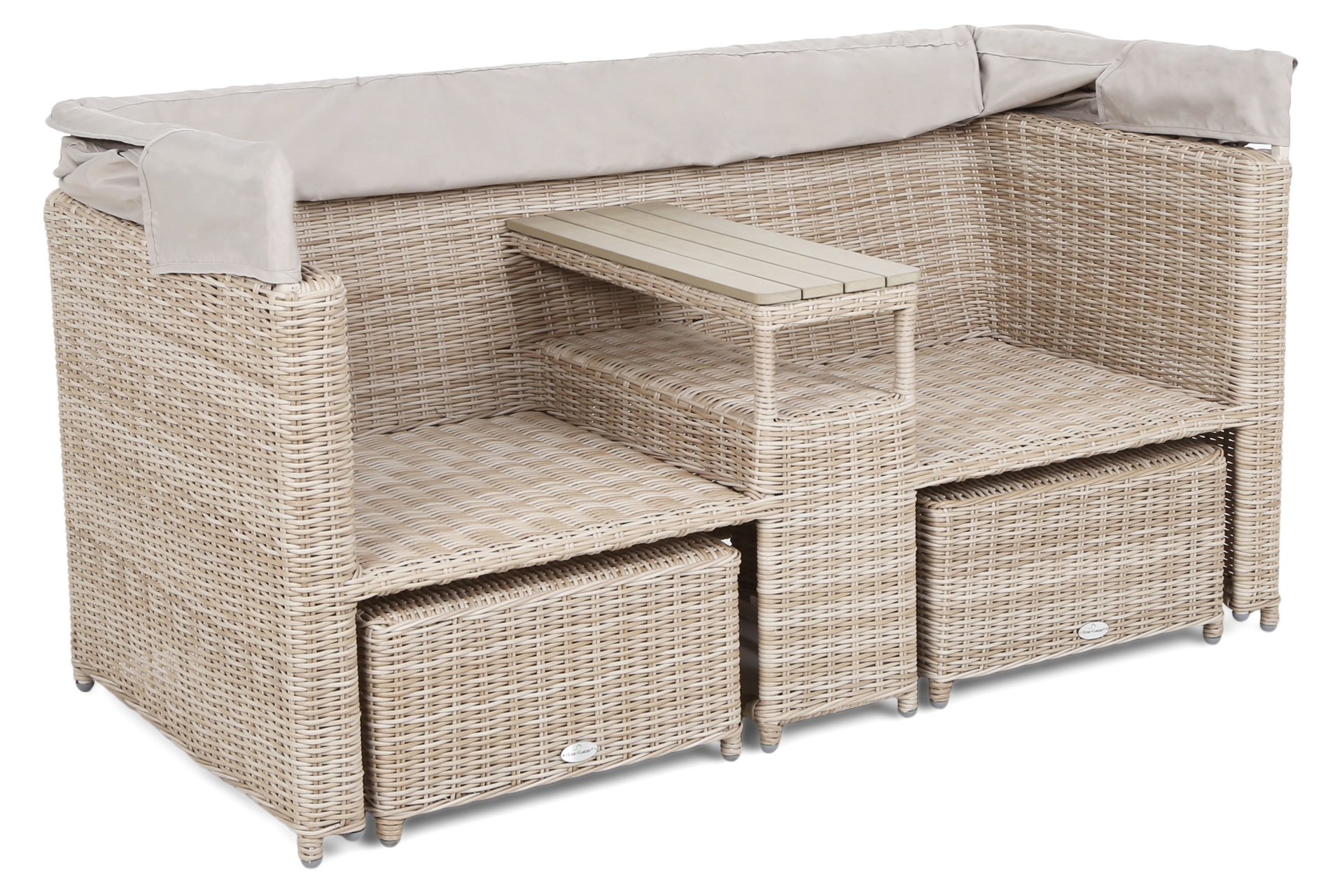 Kosz ogrodowy technorattanowy Michigan Beige / Beige Melange