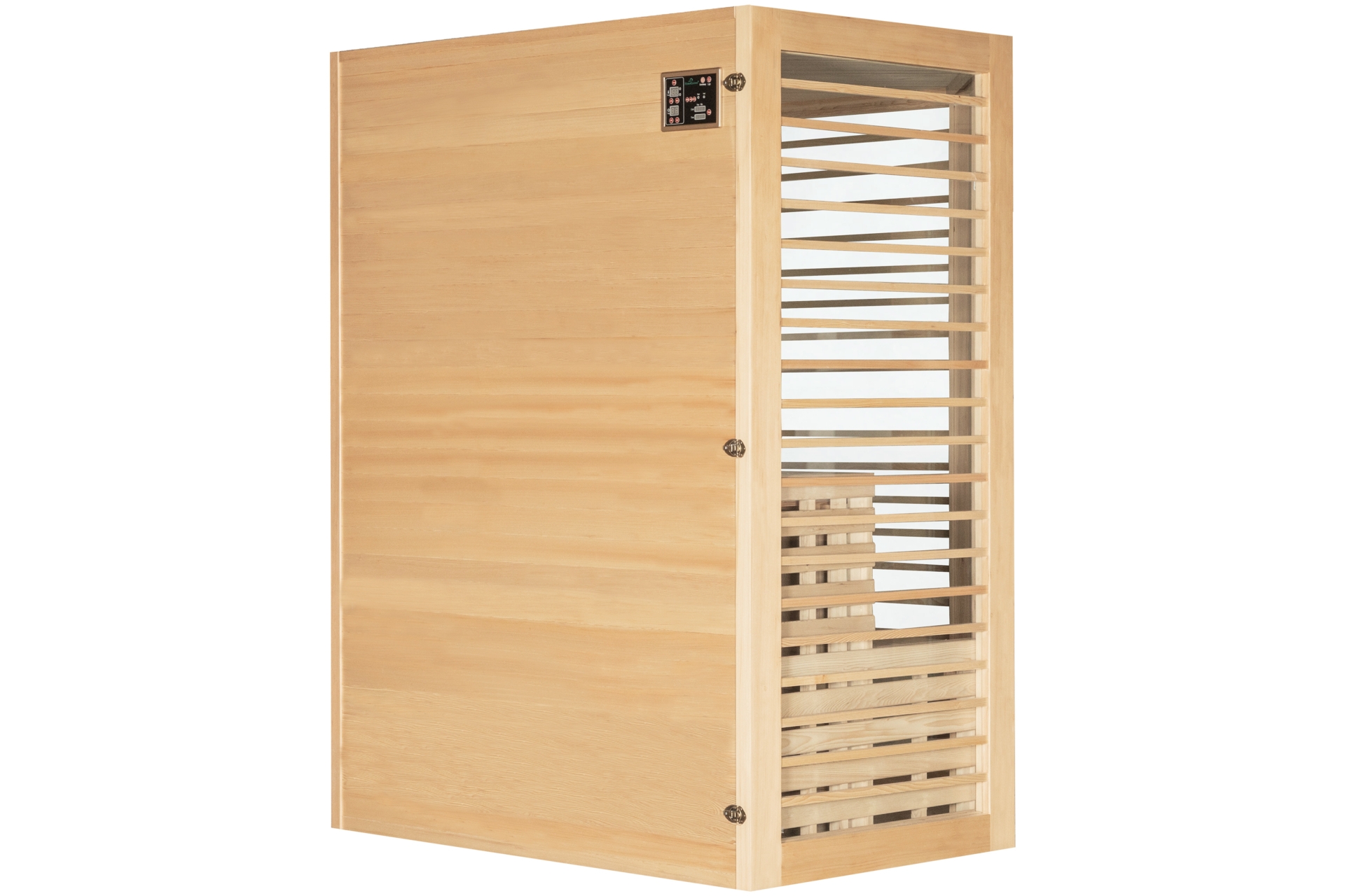 Sauna hybrydowa narożna Nordum Combi 3-osobowa naturalna