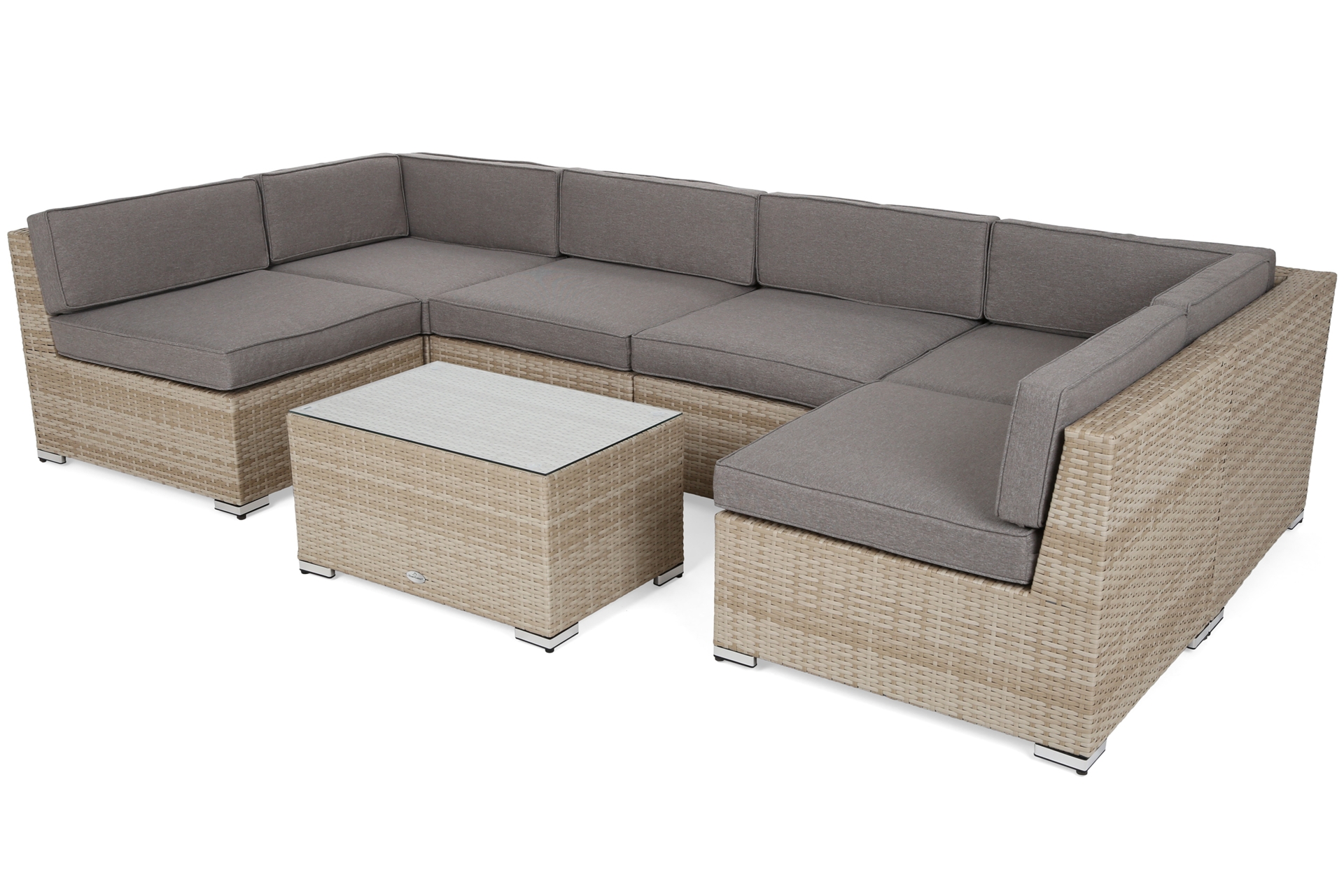 Narożnik modułowy z technorattanu Kansas Maxi Grey / Grey Melange Narożnik modułowy z technorattanu Kansas Maxi Beige / Beige Melange