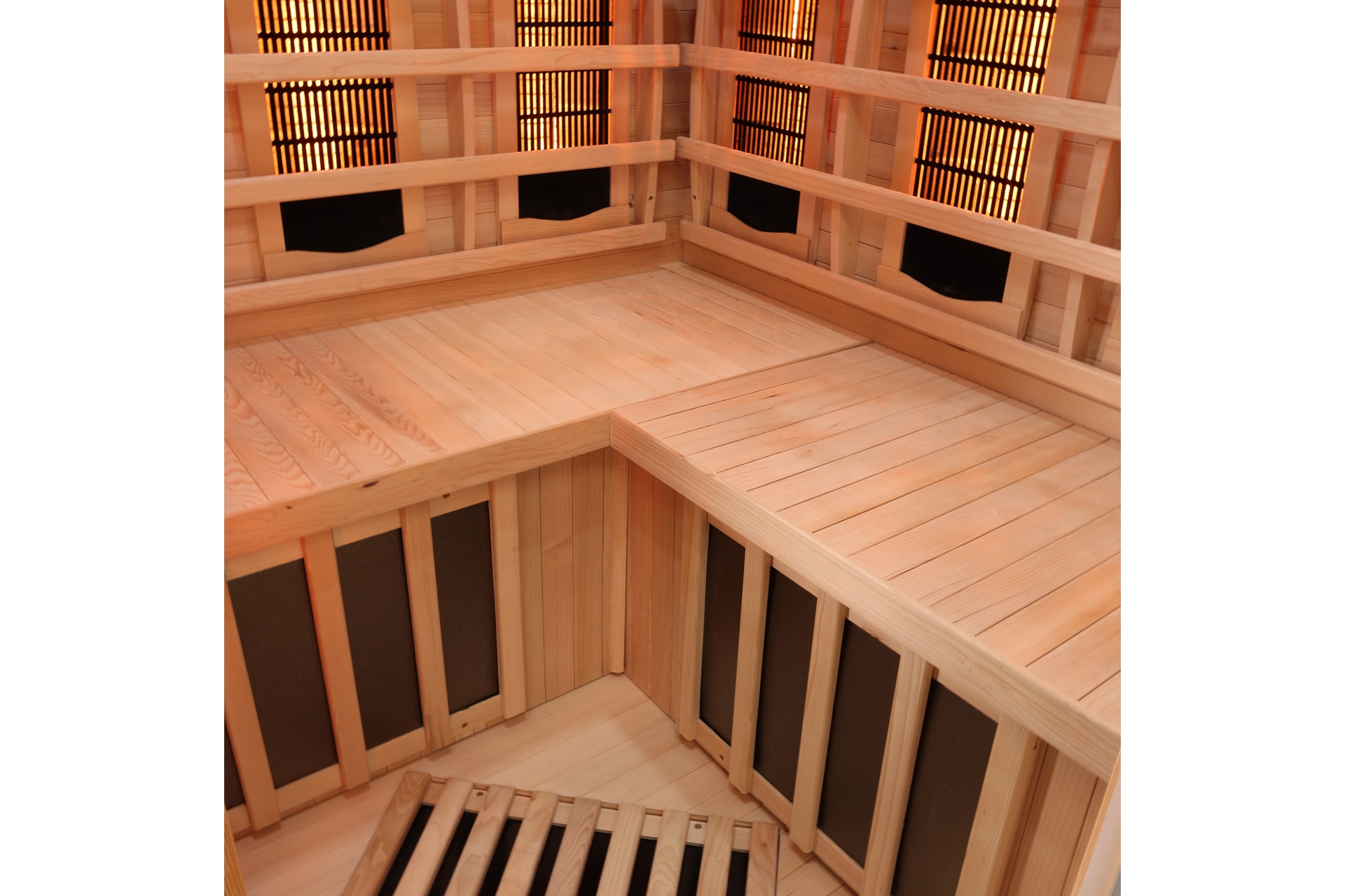 Sauna infrared narożna Nordum Basic D 2-osobowa naturalna