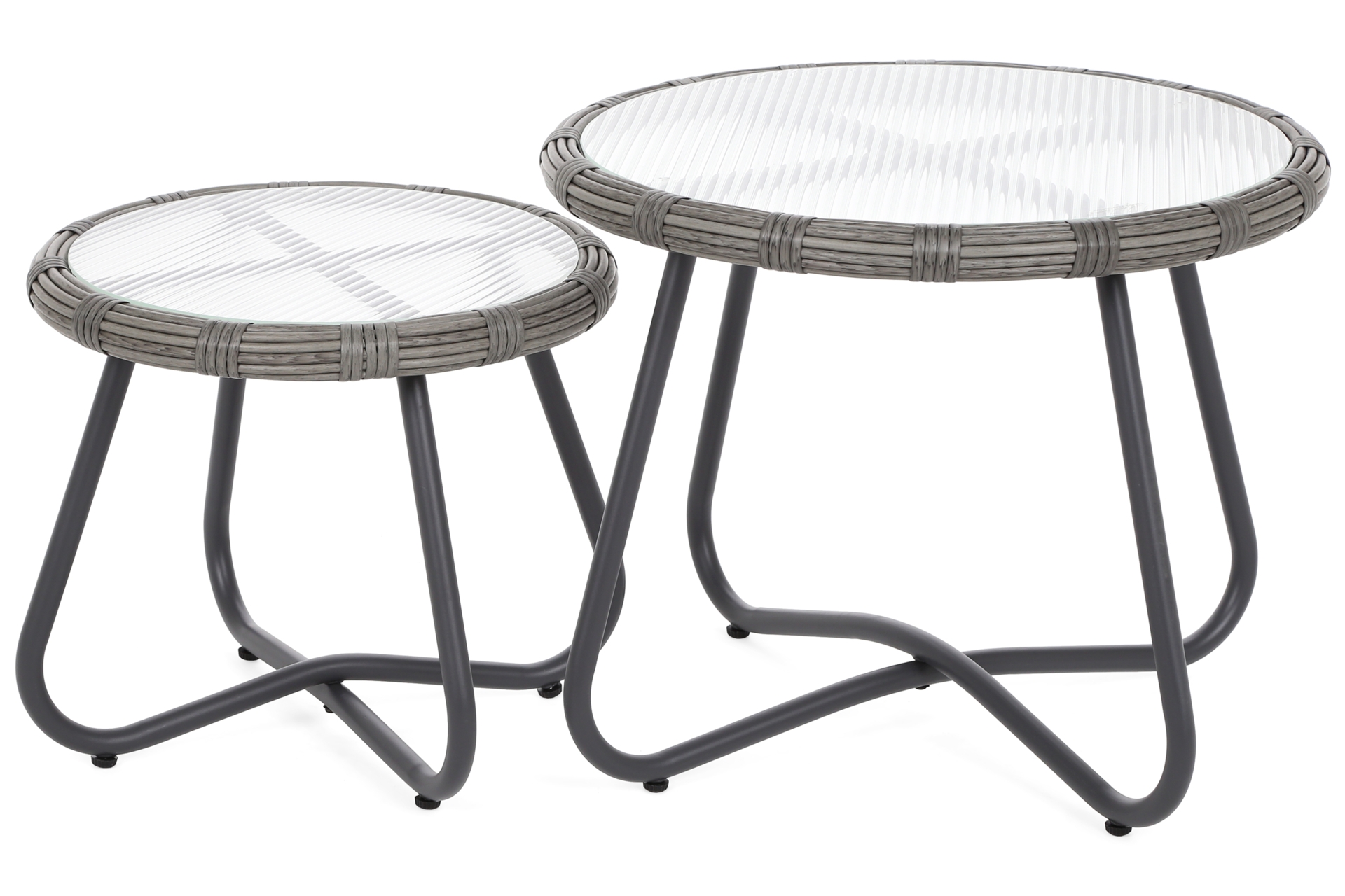 Meble ogrodowe technorattanowe Palermo Round Grey / Grey