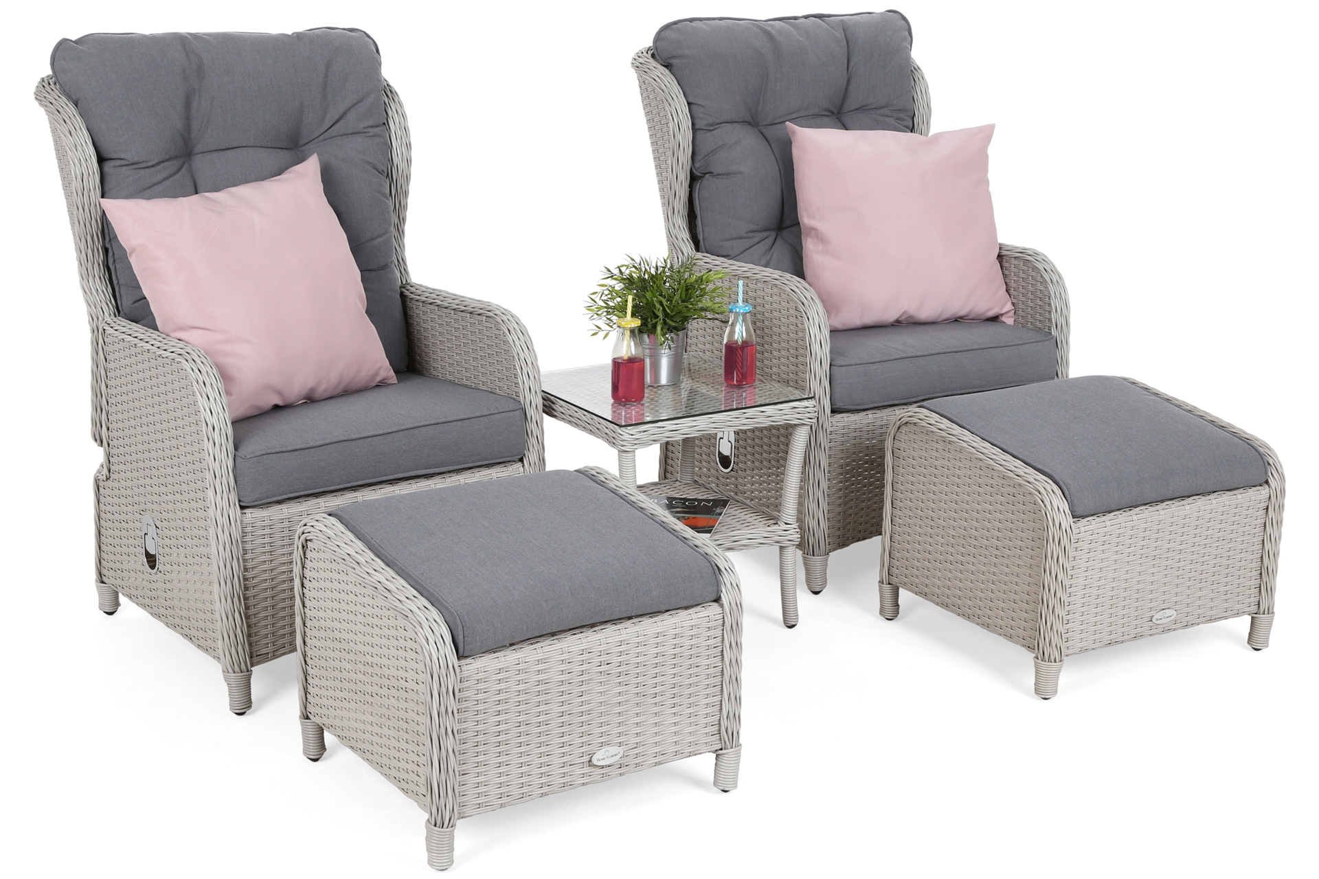 Meble ogrodowe technorattanowe Sofia White / Grey