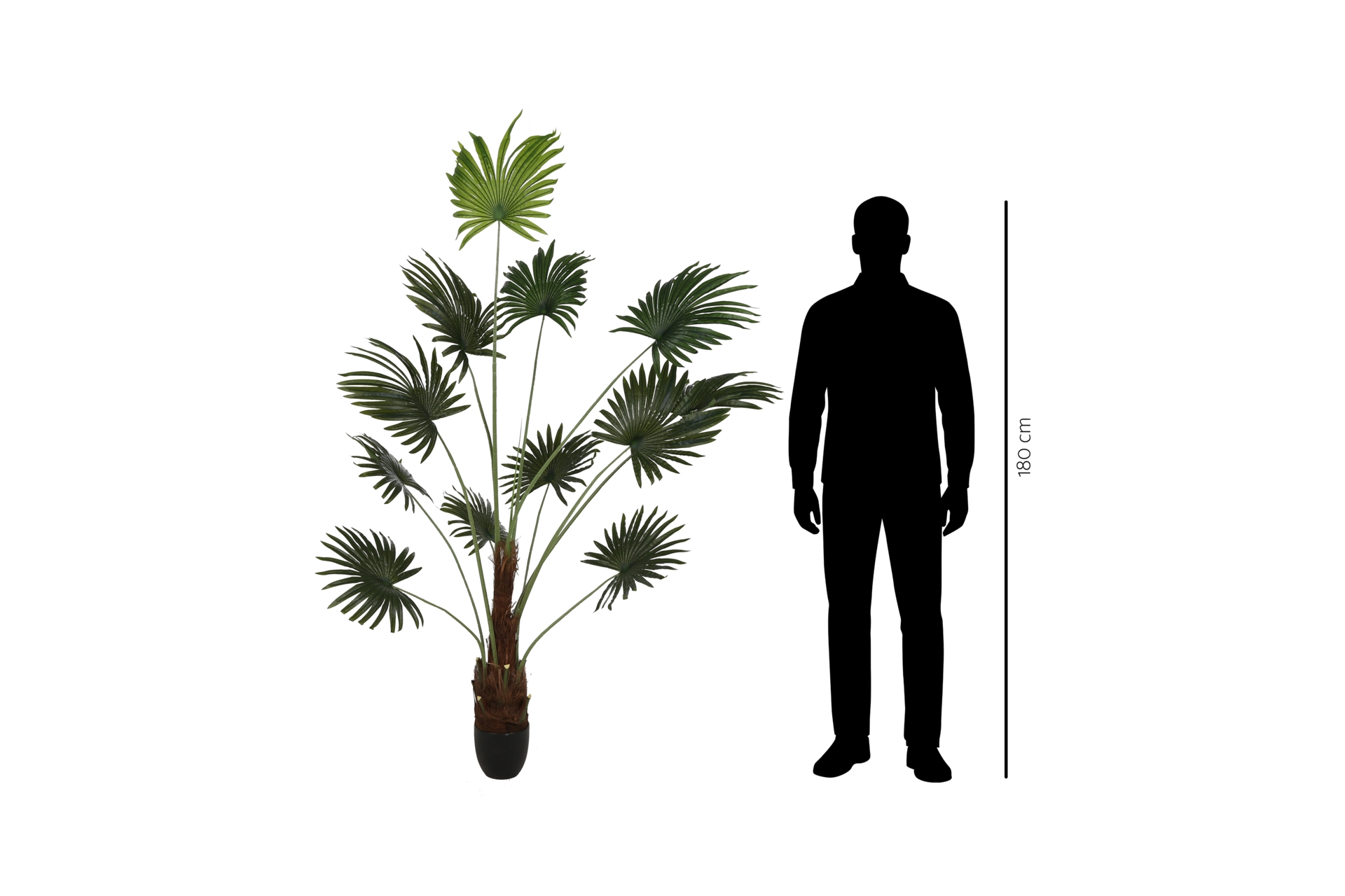 Sztuczna palma wachlarzowa na pniu 200 cm
