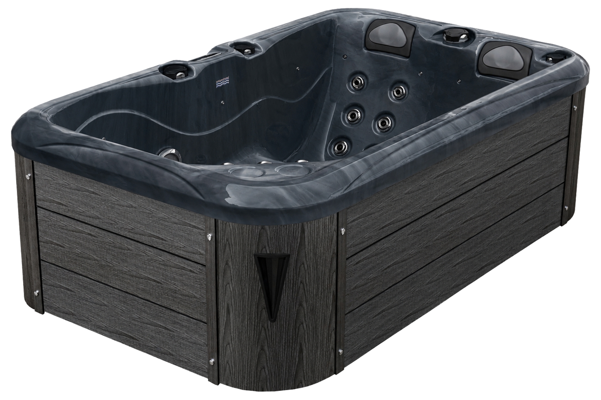 Wanna ogrodowa z hydromasażem Aquess Zenya 1201 3-osobowa Dark Stone / Grey