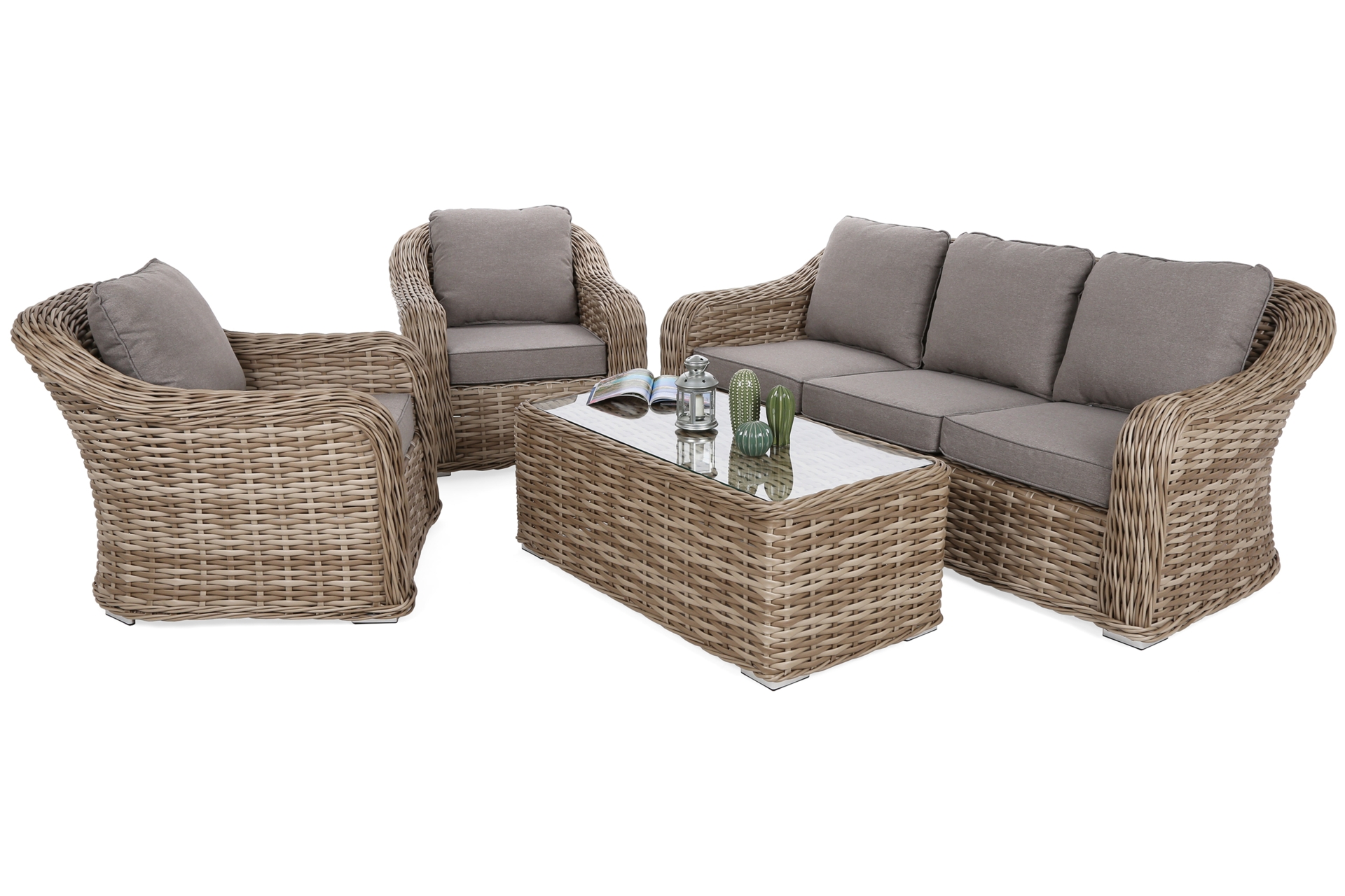 Meble ogrodowe technorattanowe Foggia Beige / Beige Melange