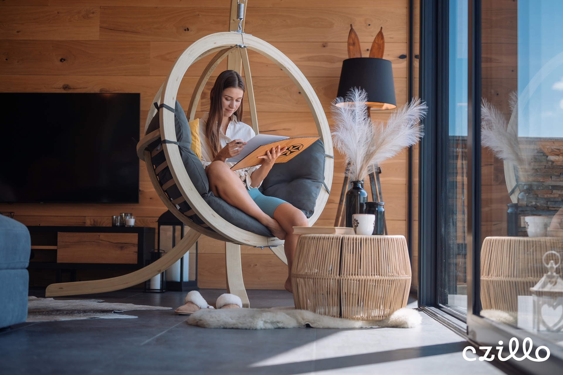 Fotel wiszący Timber Plus O-Zone Grey