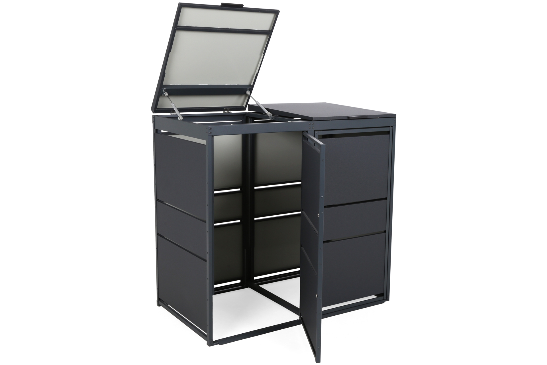Zabudowa kosza śmietnikowego TOP BOX Premium 2 x 240 l - antracytowy - 2 moduły Zabudowa kosza śmietnikowego TOP BOX Premium 2 x 240 l