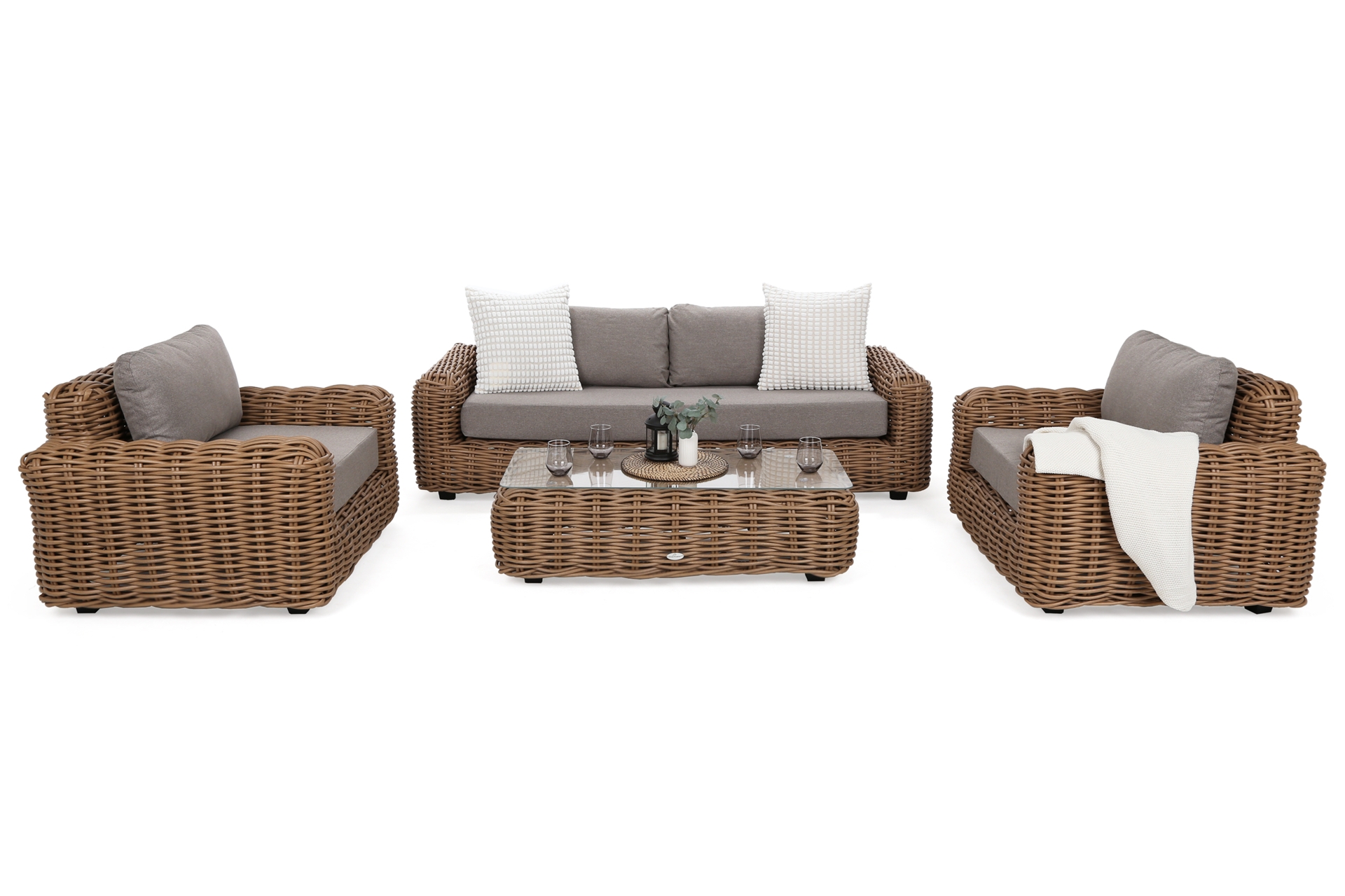 Meble ogrodowe technorattanowe Umbria Beige / Taupe Melange