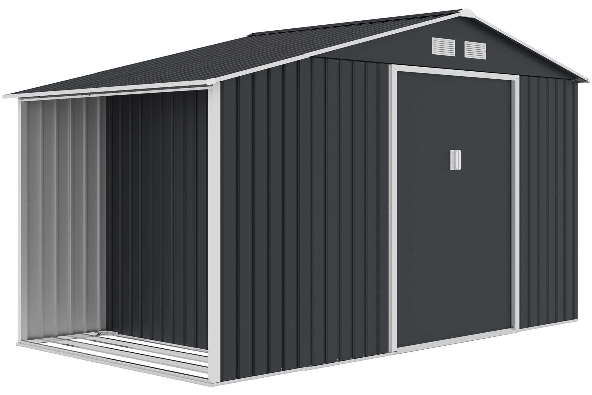 Domek narzędziowy Stockholm 342 x 191 cm Grey z drewutnią
