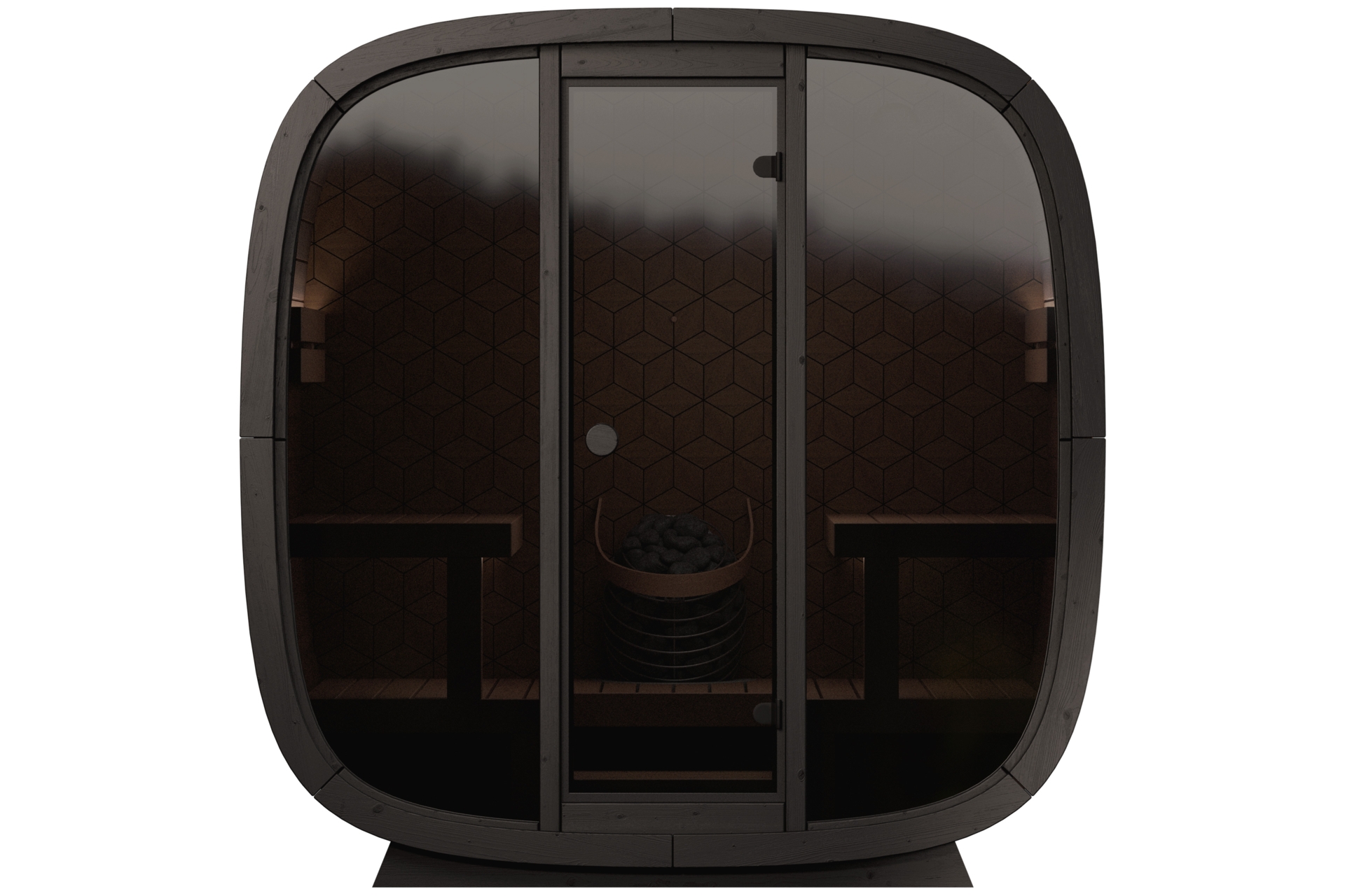 Sauna fińska zewnętrzna Leil® Saunas Black Cube Premium 4-osobowa