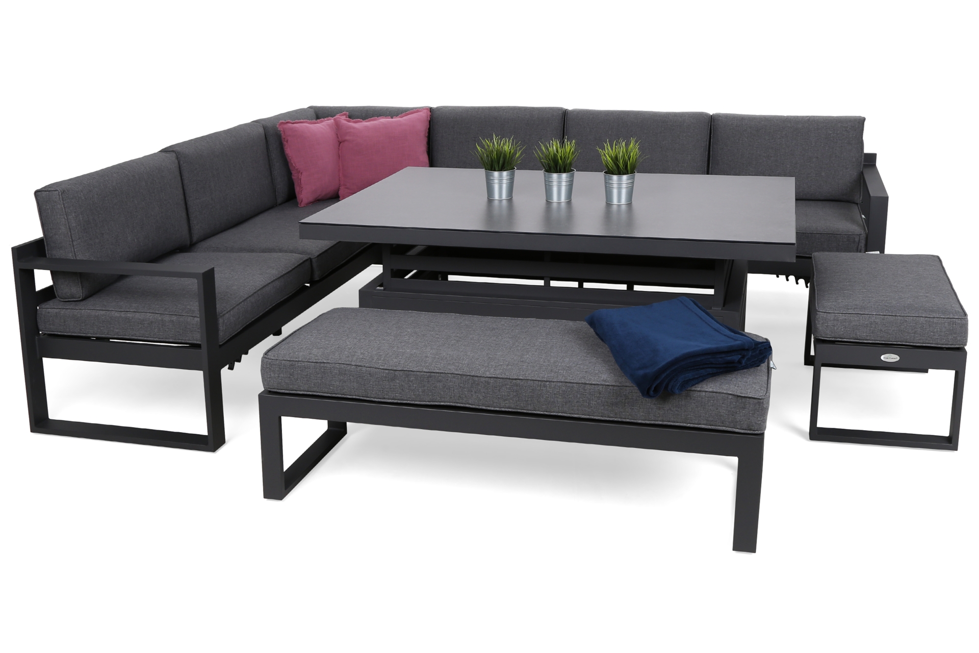 Narożne meble ogrodowe aluminiowe Neapol Grey / Grey Melange