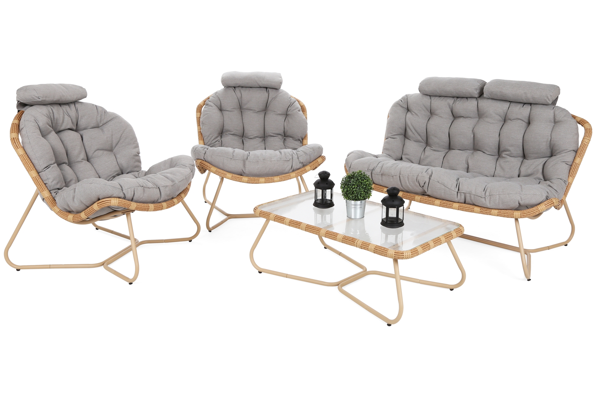 Meble ogrodowe technorattanowe Palermo Beige / Light Grey