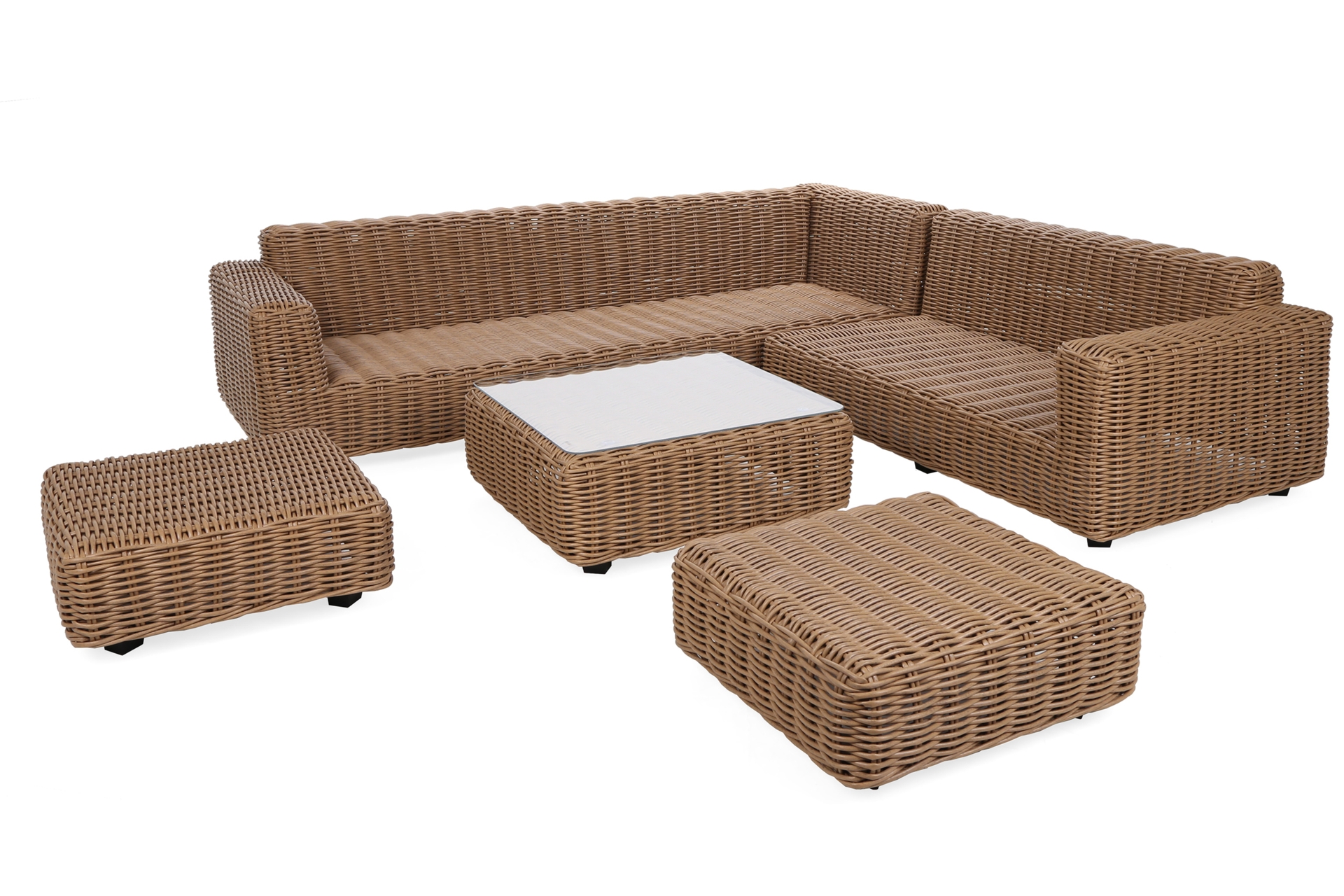 Narożne meble ogrodowe technorattanowe Umbria Beige / Taupe Melange