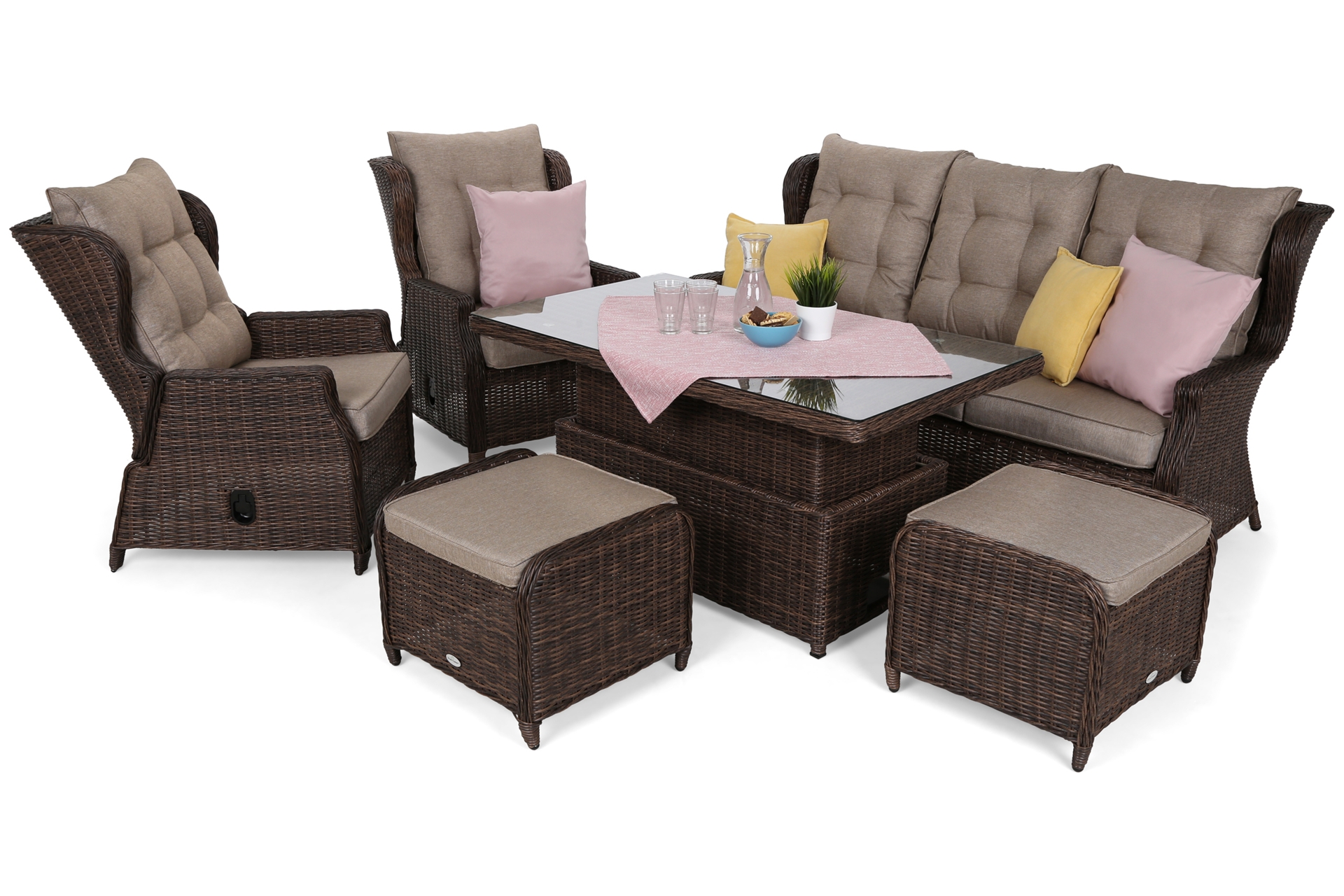 Meble ogrodowe technorattanowe Memfis Brown Mat / Brown Melange