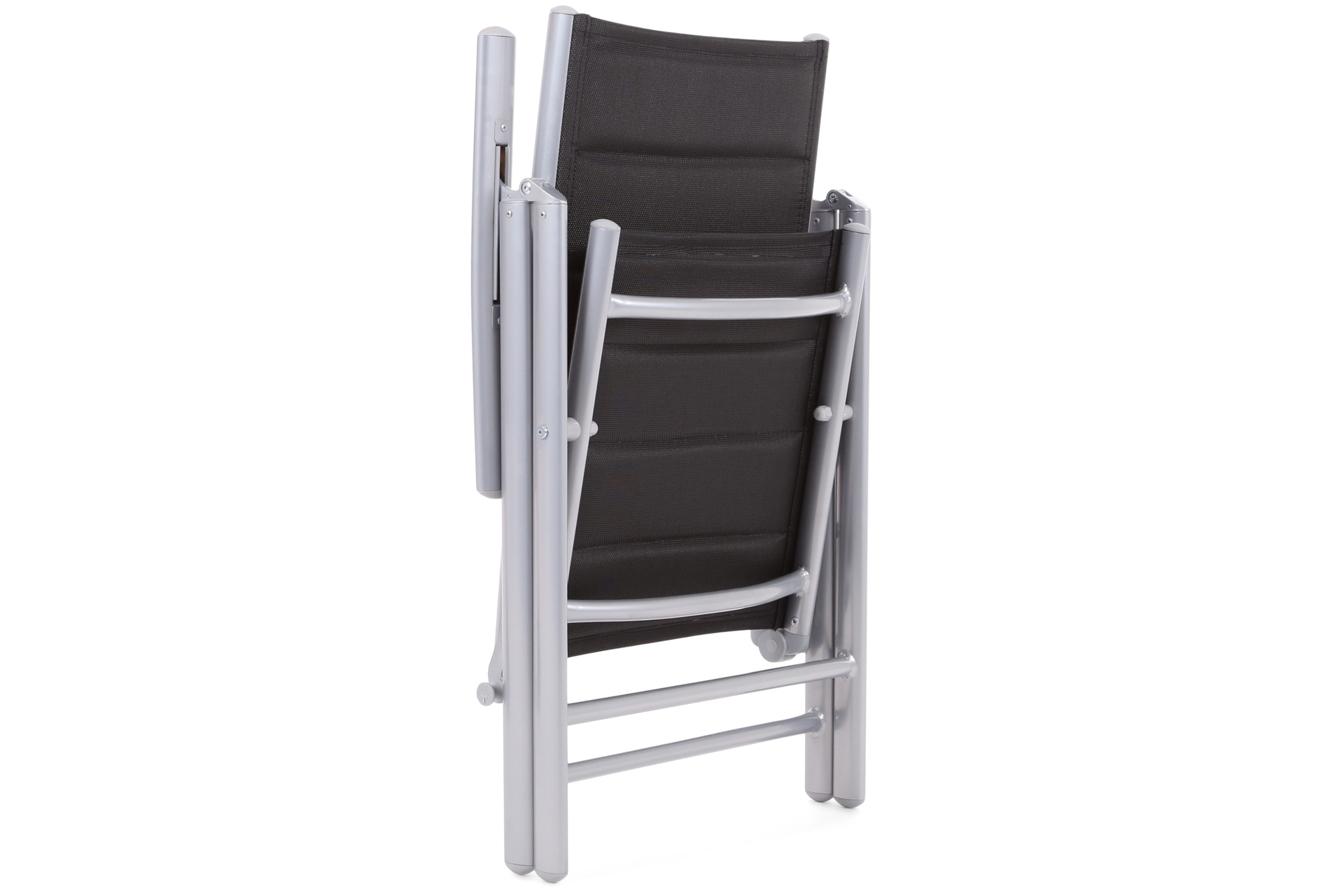 Meble ogrodowe aluminiowe IBIZA czarne z srebrnym stelażem Meble ogrodowe aluminiowe Ibiza 150 cm Silver / Black 6+1