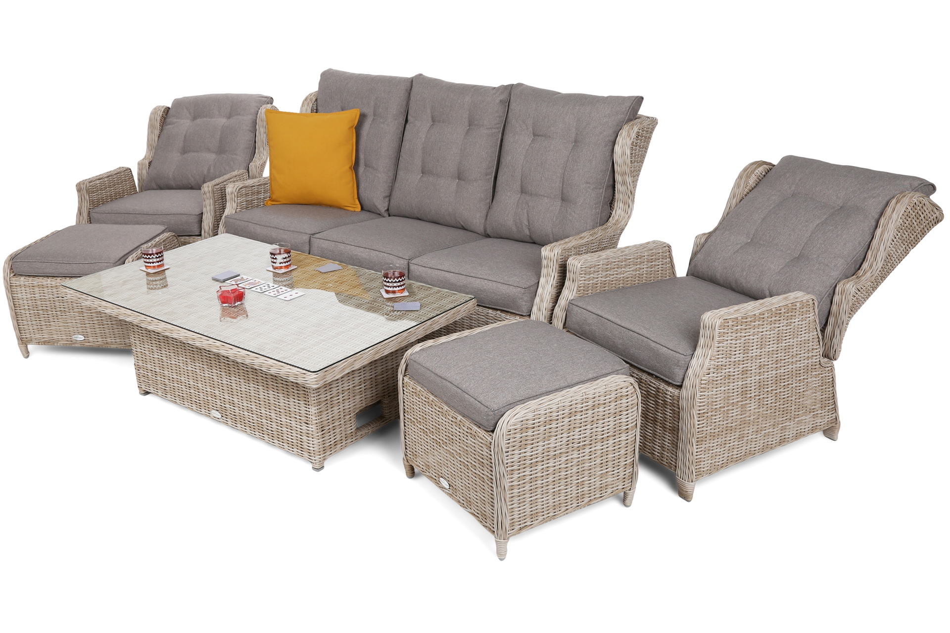 Meble ogrodowe technorattanowe Memfis Beige / Beige Melange