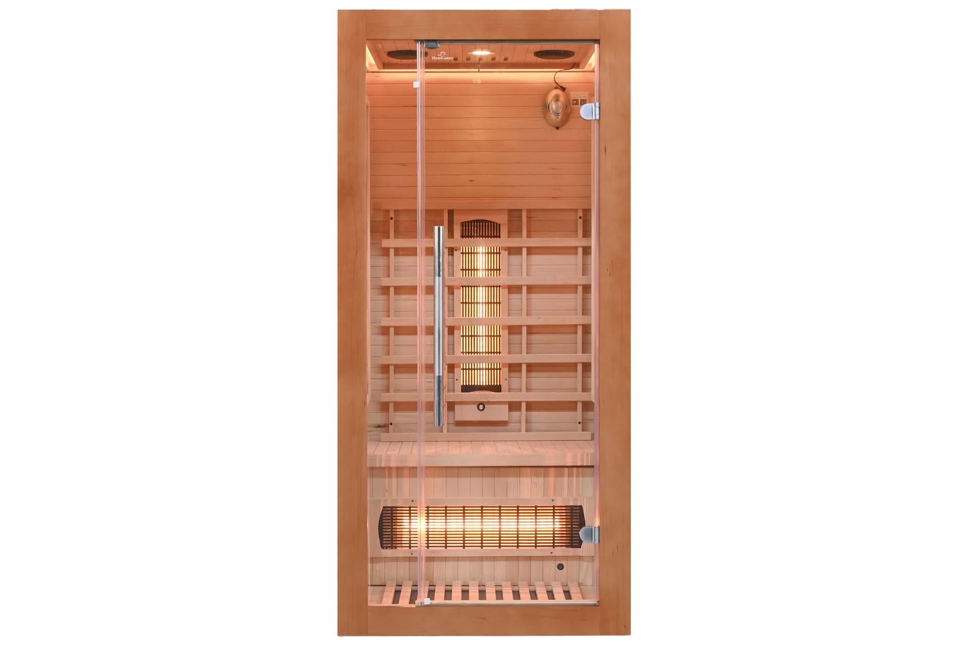 Sauna infrared Nordum Solea 1-osobowa Smart brązowa - z jodły kanadyjskiej - promienniki Sauna infrared Nordum Solea 1-osobowa Smart brązowa