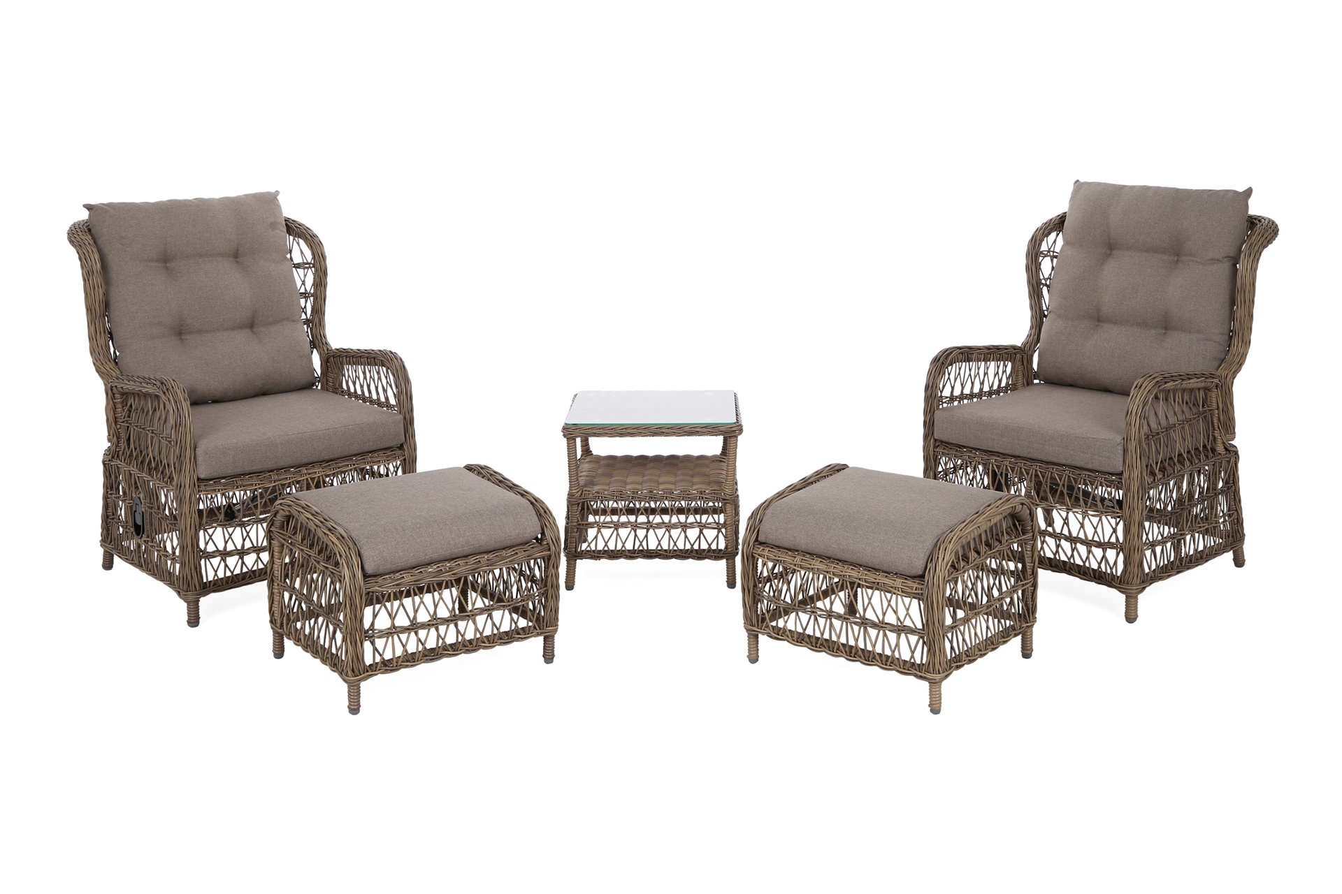 Meble ogrodowe technorattanowe Corfu Light Brown / Beige Melange