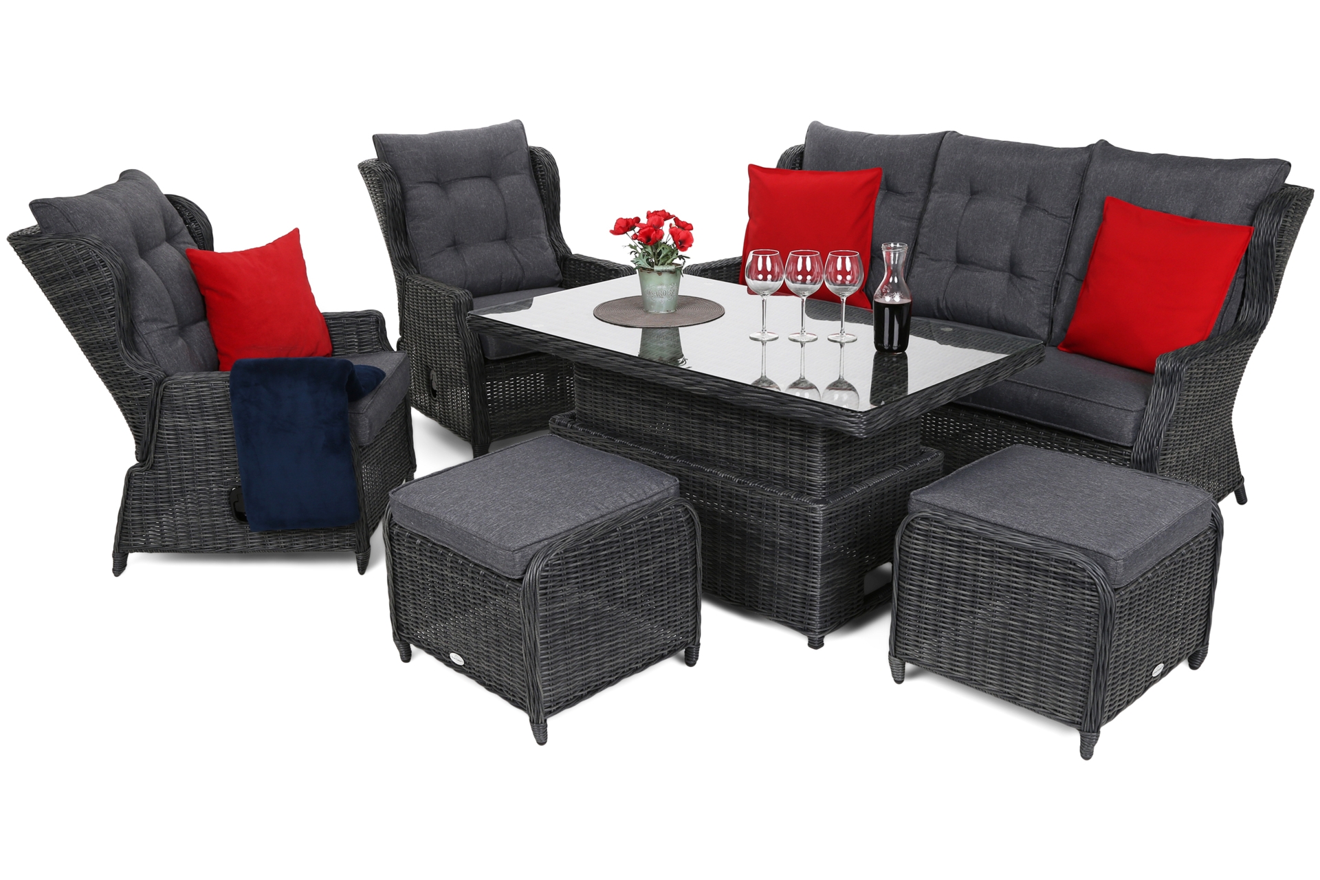 Meble ogrodowe technorattanowe Memfis Grey / Grey Melange