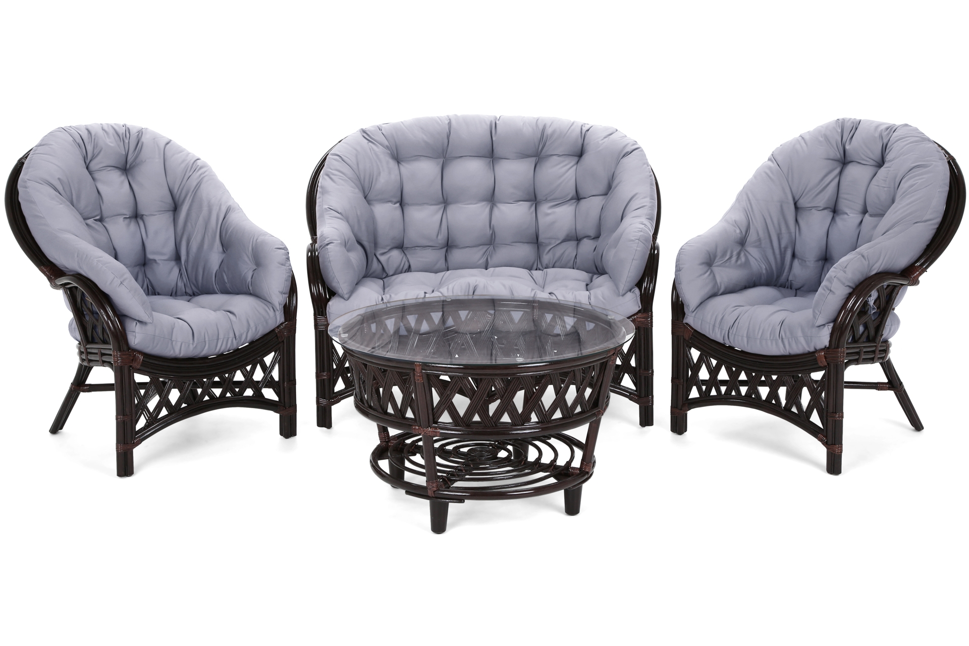 Meble ogrodowe rattanowe Diego Brown / Grey 3+1