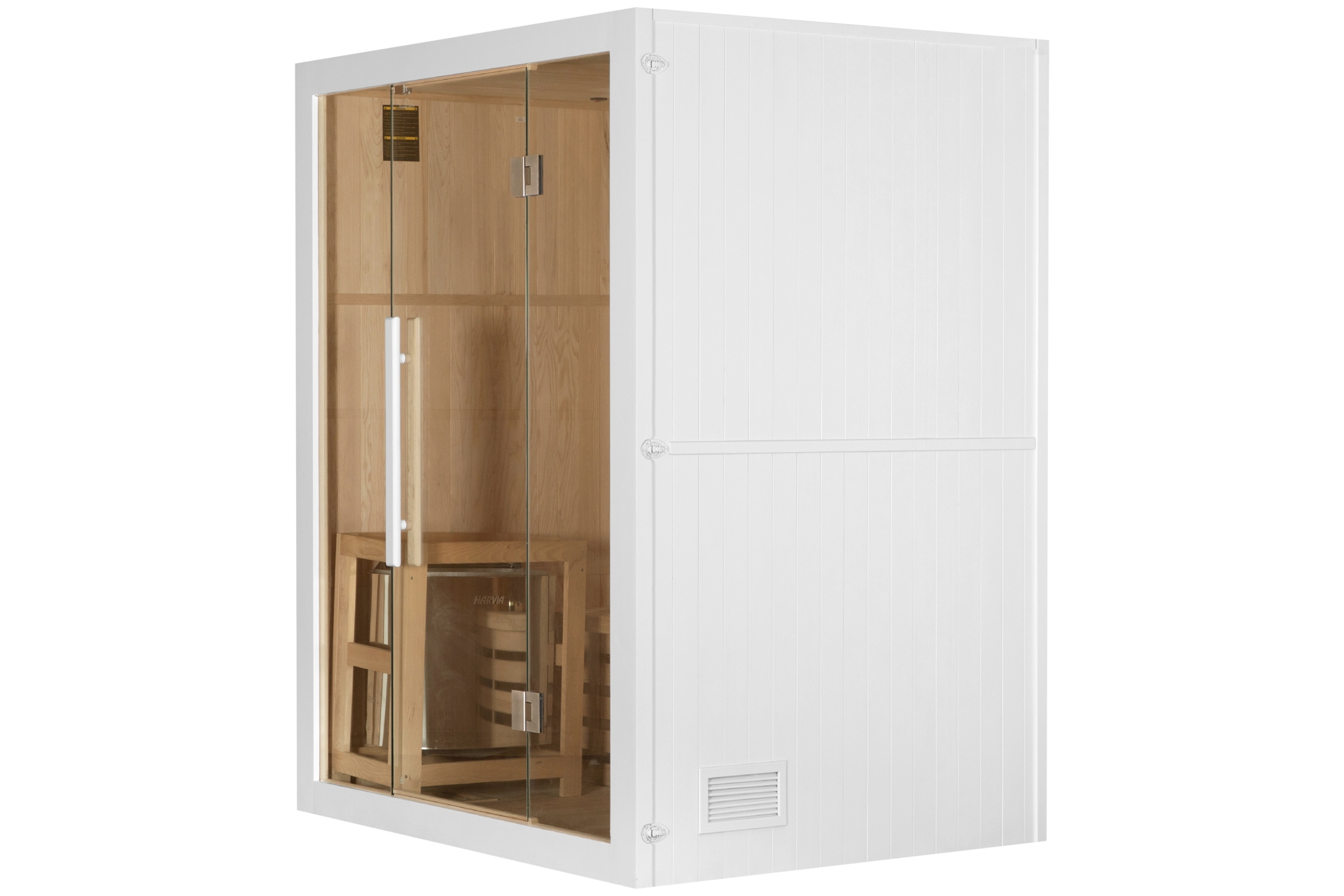Sauna fińska EA3 White z piecem - biała - dla 3 osób Sauna fińska EA3 White z piecem