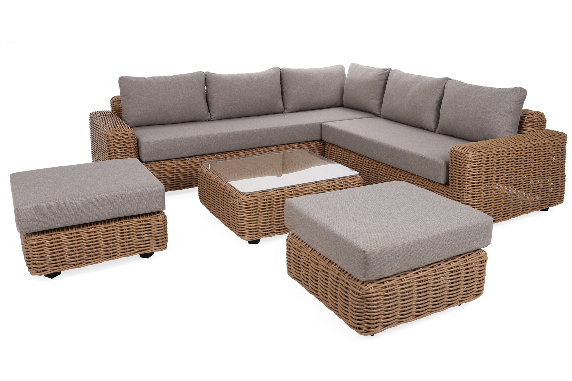 Narożne meble ogrodowe technorattanowe Umbria Beige / Taupe Melange