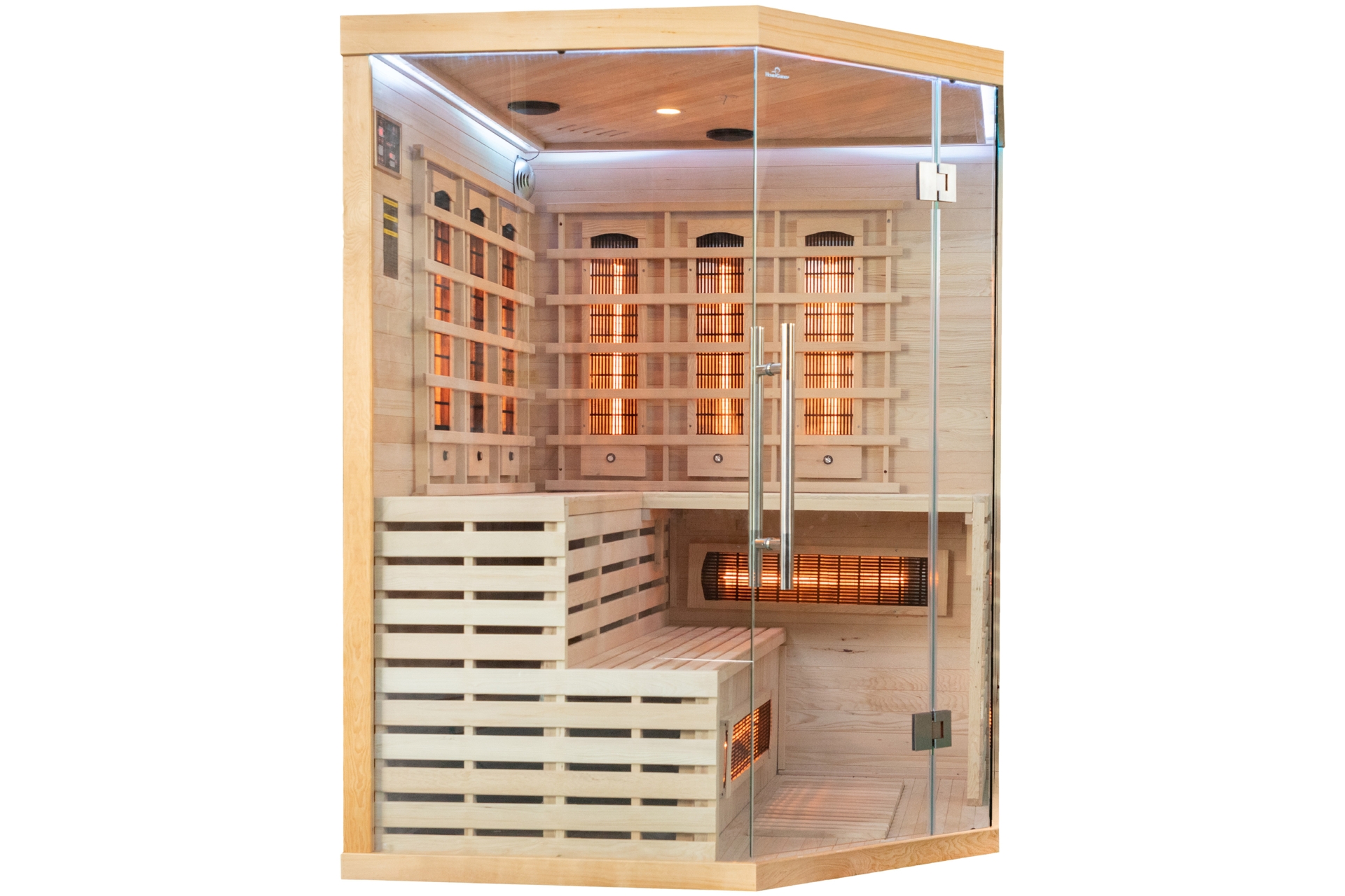 Sauna infrared narożna Nordum Solea 4-osobowa naturalna