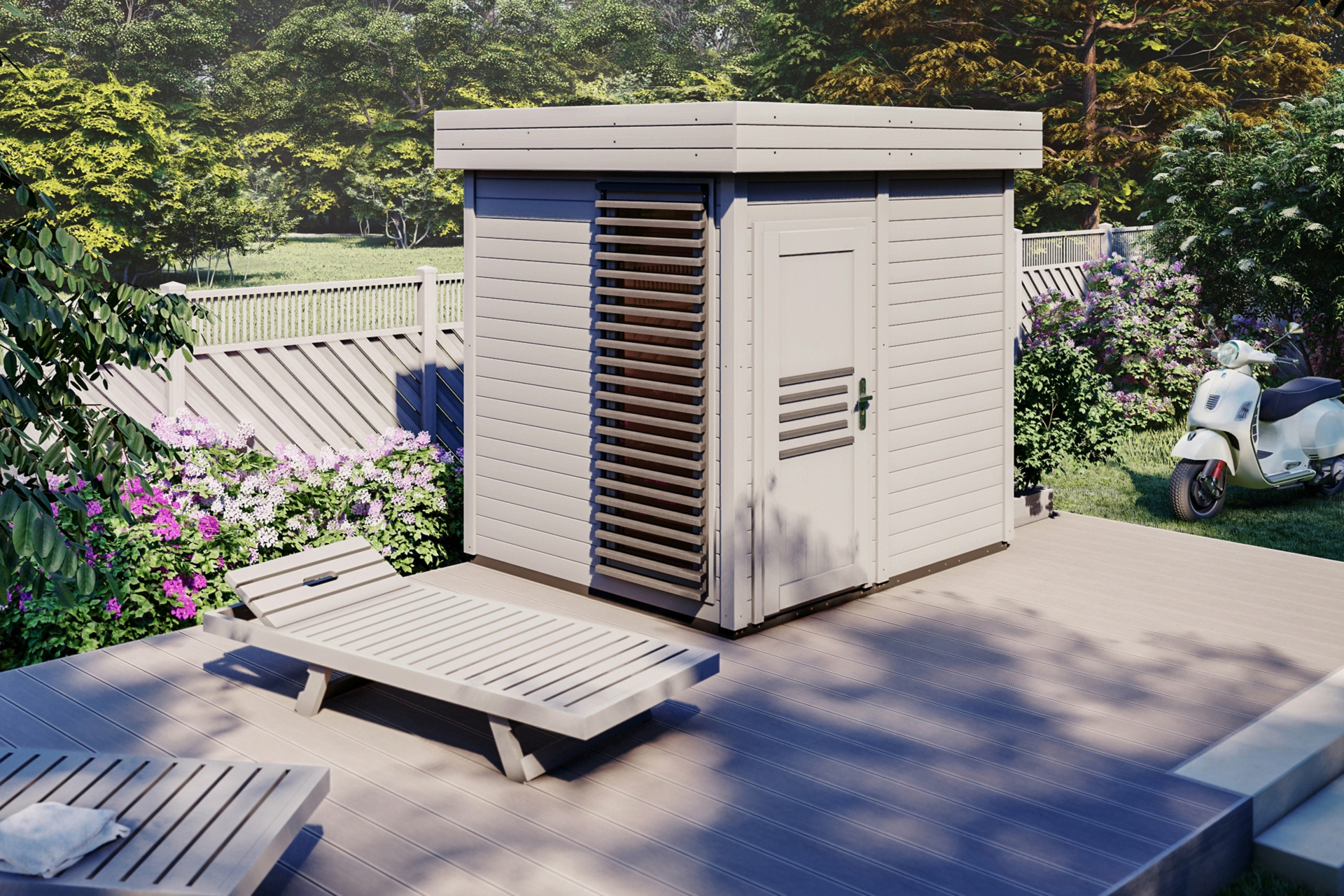 Sauna fińska zewnętrzna Megiw Prymulka z witryną